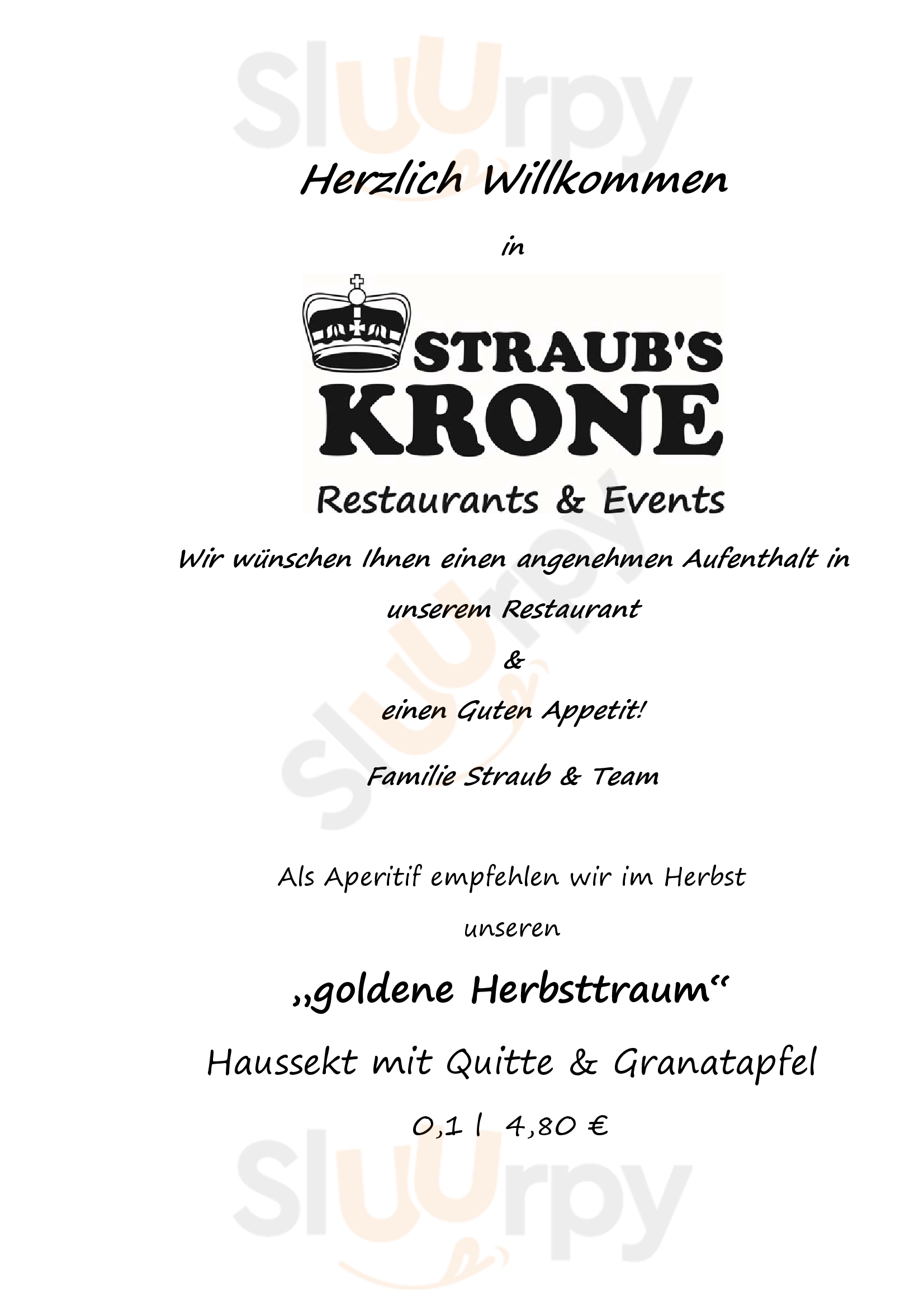 Straub's Krone Restaurant & Events Horb am Neckar Menu - 1