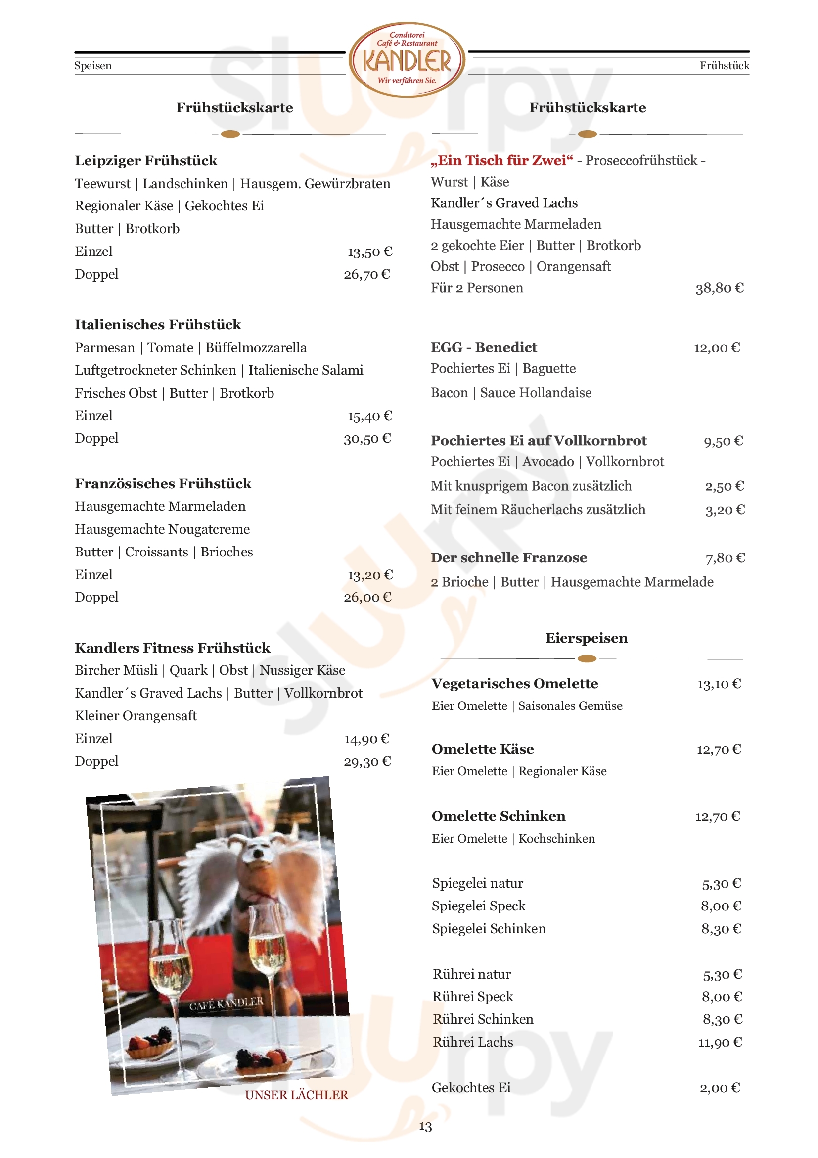 Main Menu - Cafe Kandler Am Pier 1
