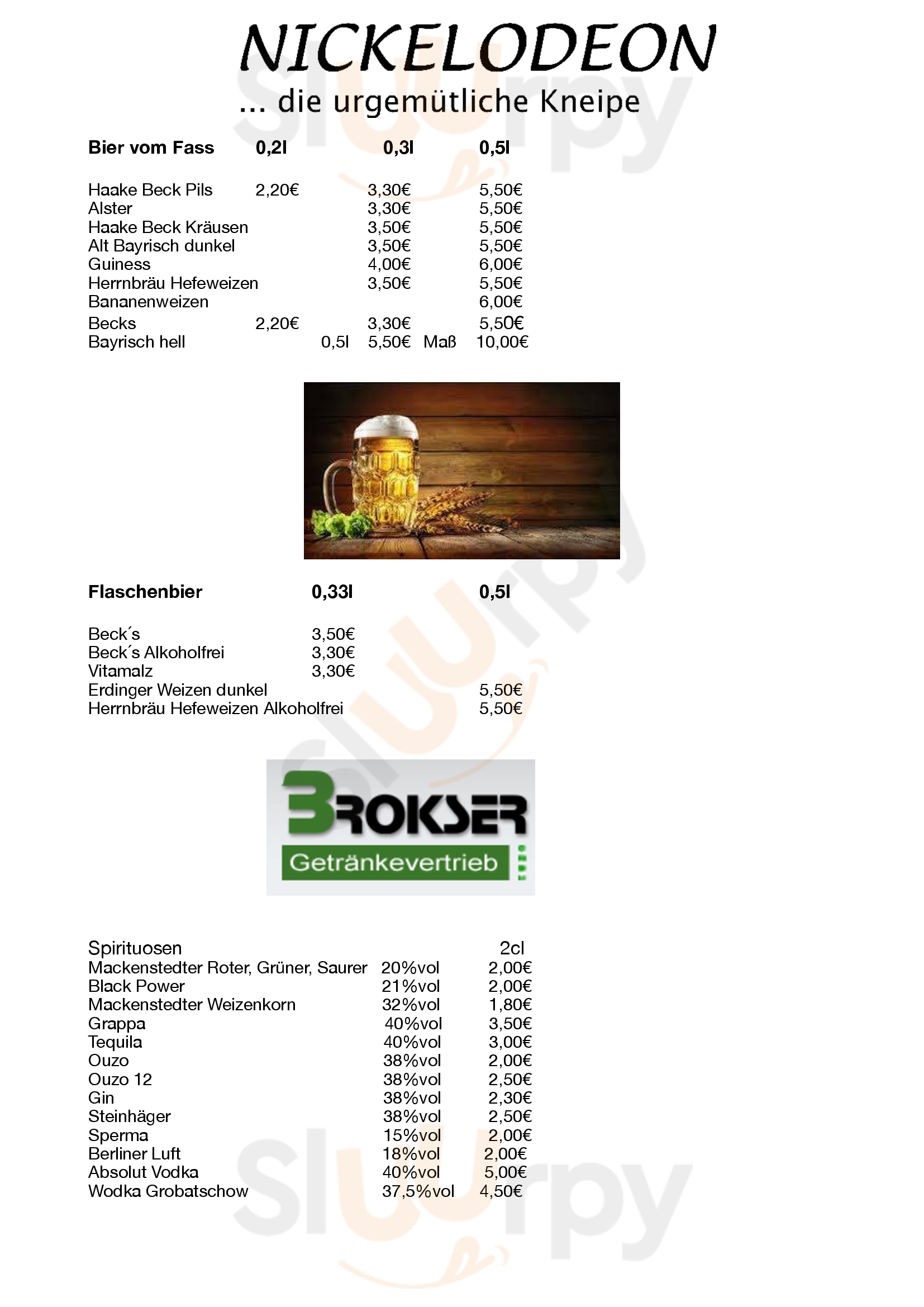 Nickelodeon Brinkum Stuhr Menu - 1