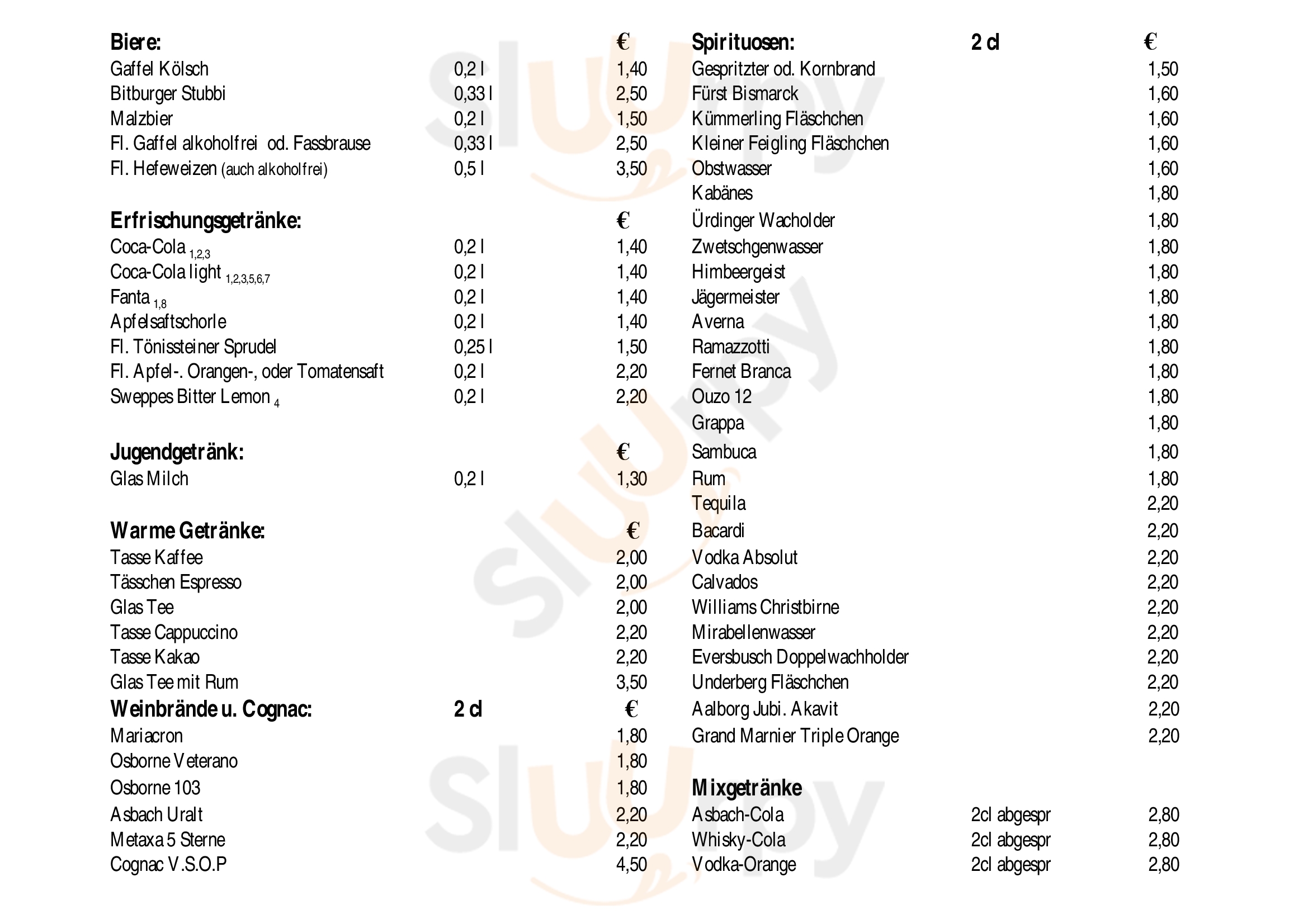 Zum Treppchen Wesseling Menu - 1