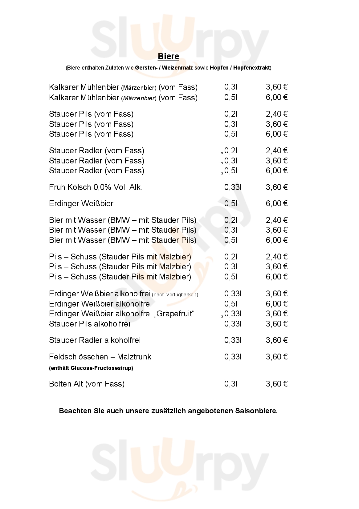 Restaurant „brauhaus Kalkarer Mühle“ Kalkar Menu - 1