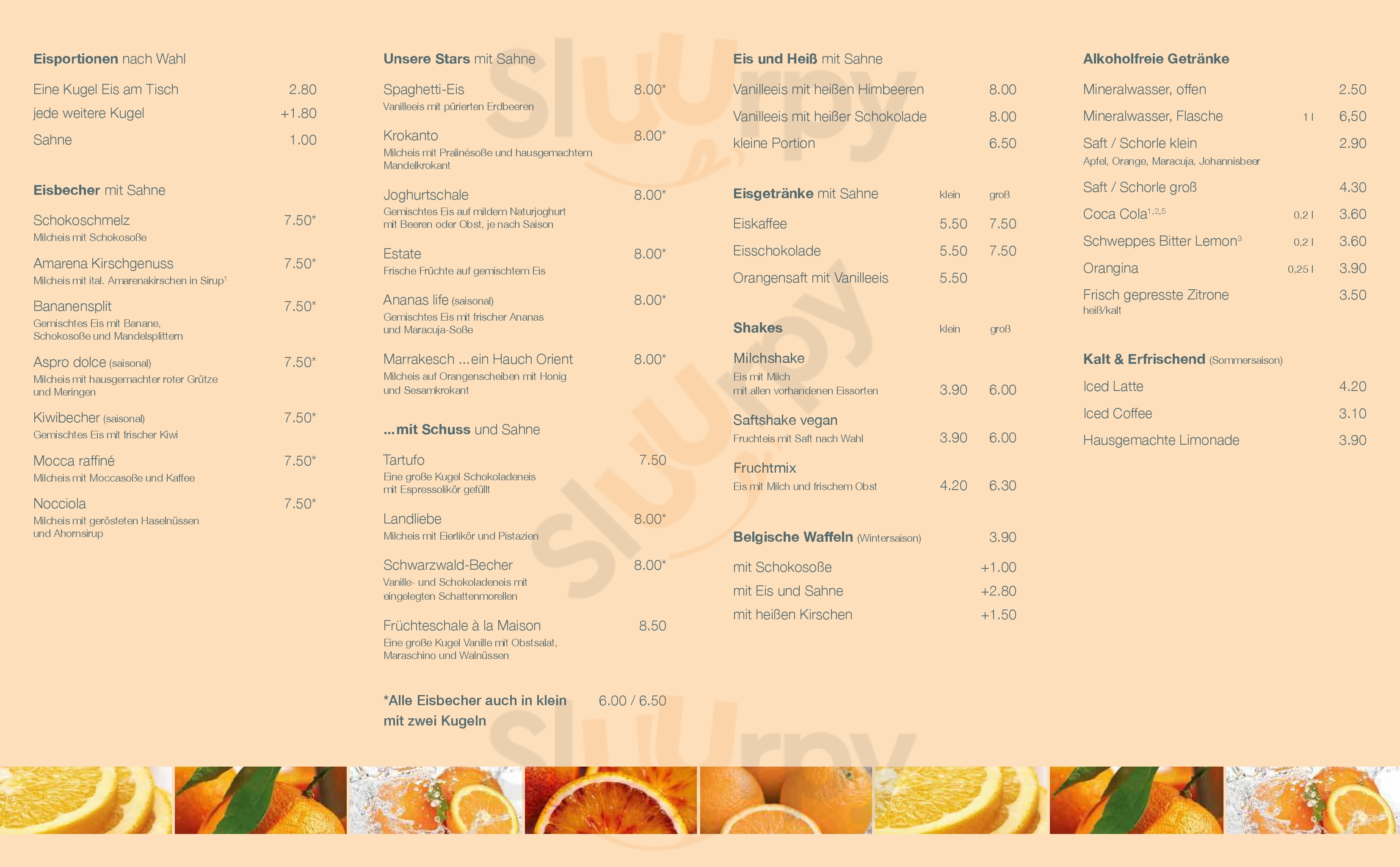 Eiscafé Orangerie Kirchzarten Menu - 1