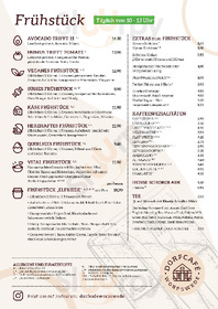 Dorfcafé menu