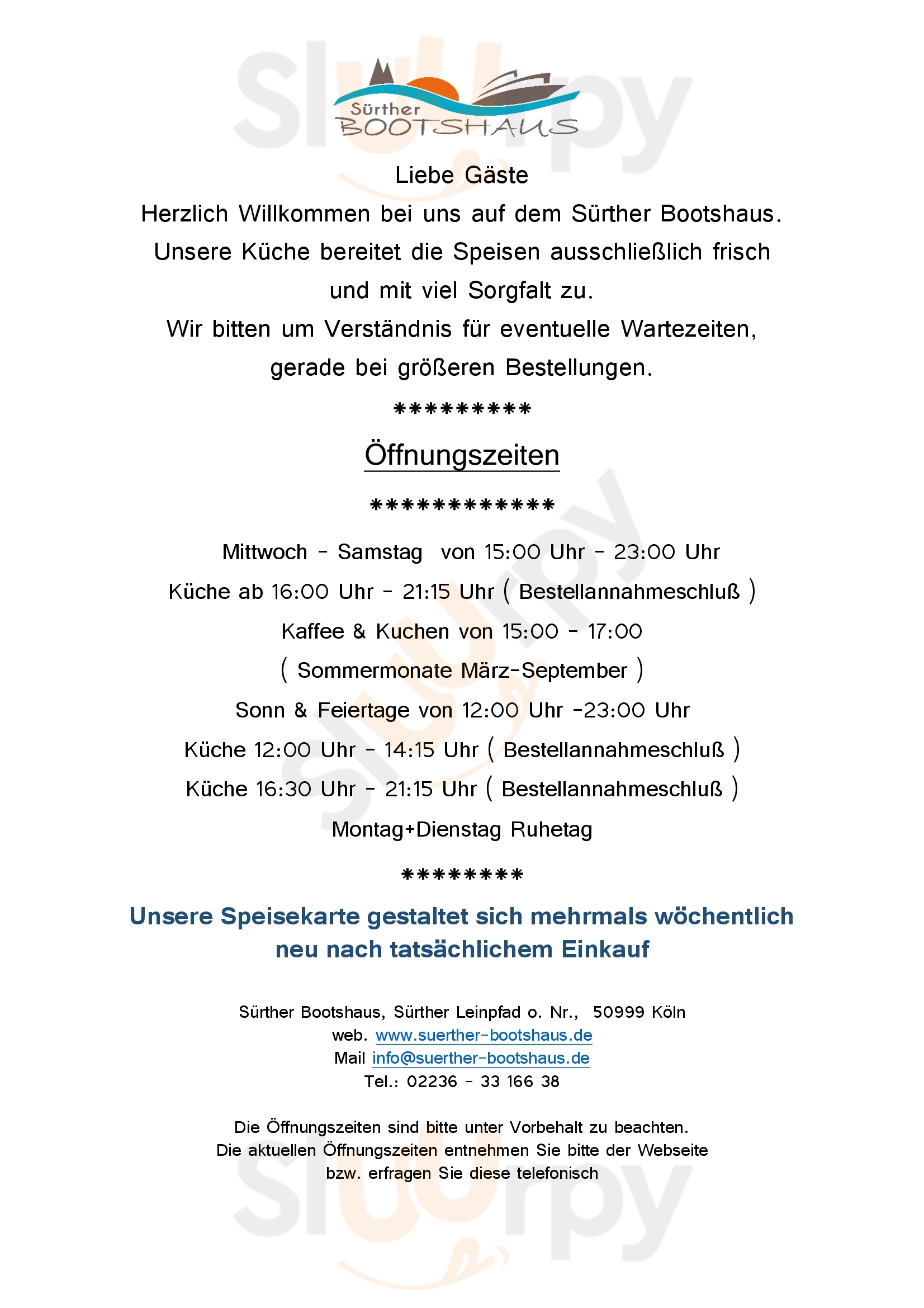 Surther Bootshaus Köln Menu - 1