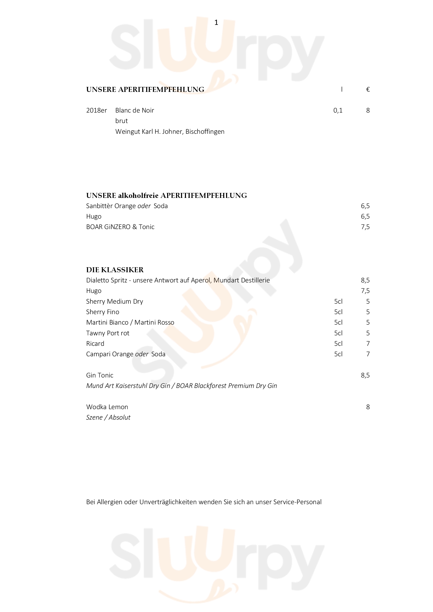 Koepfers Steinbuck Vogtsburg im Kaiserstuhl Menu - 1