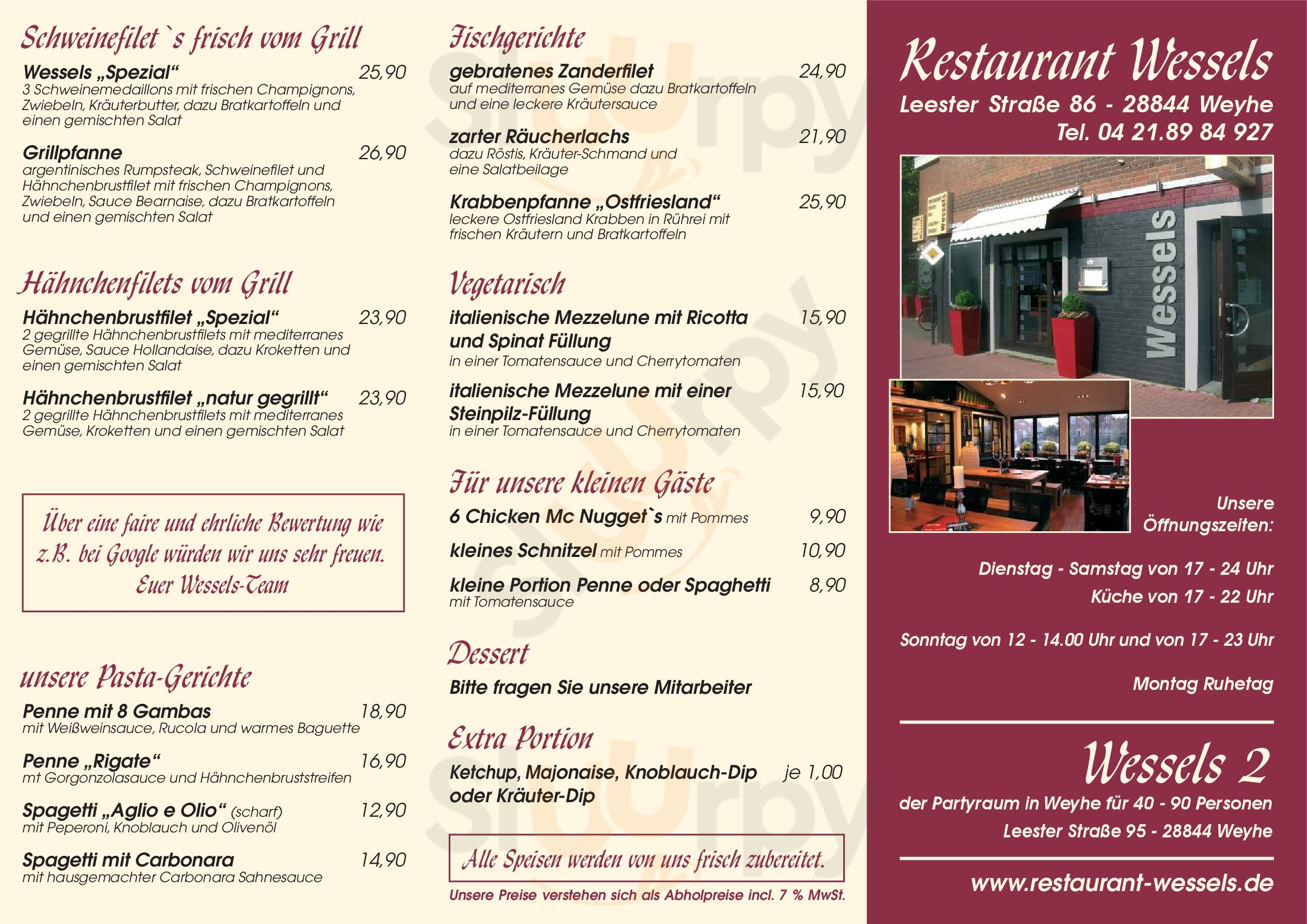 Restaurant Wessels Weyhe Menu - 1