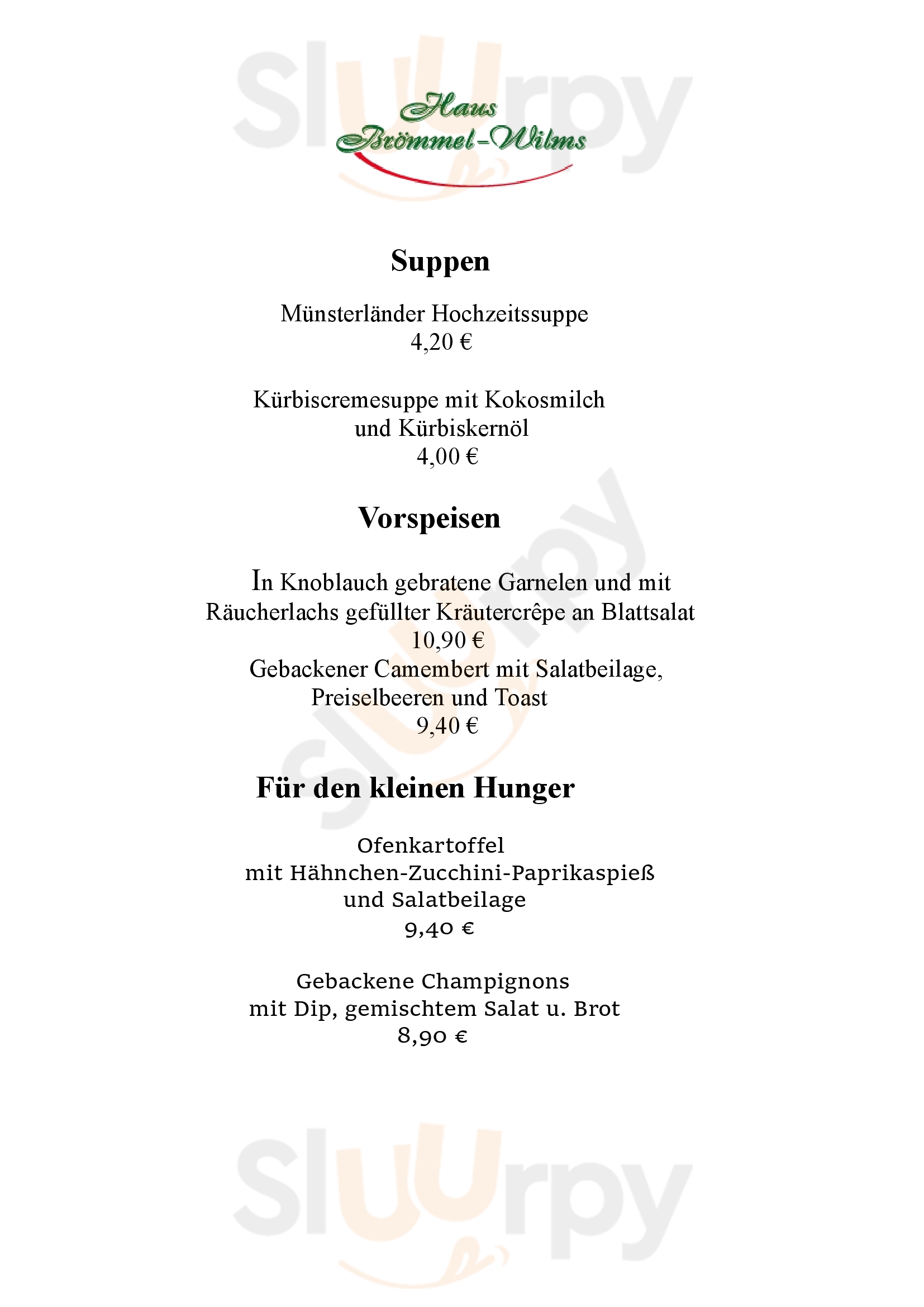 Brömmel Wilms Raesfeld Menu - 1