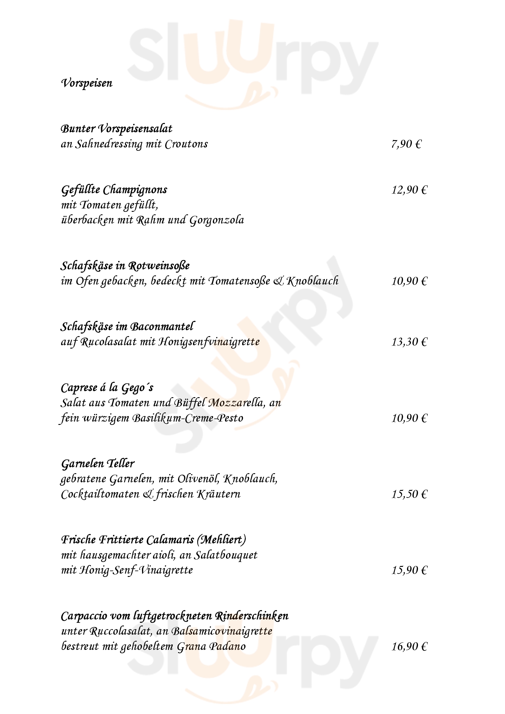 Gego's Ristorante Illingen Menu - 1
