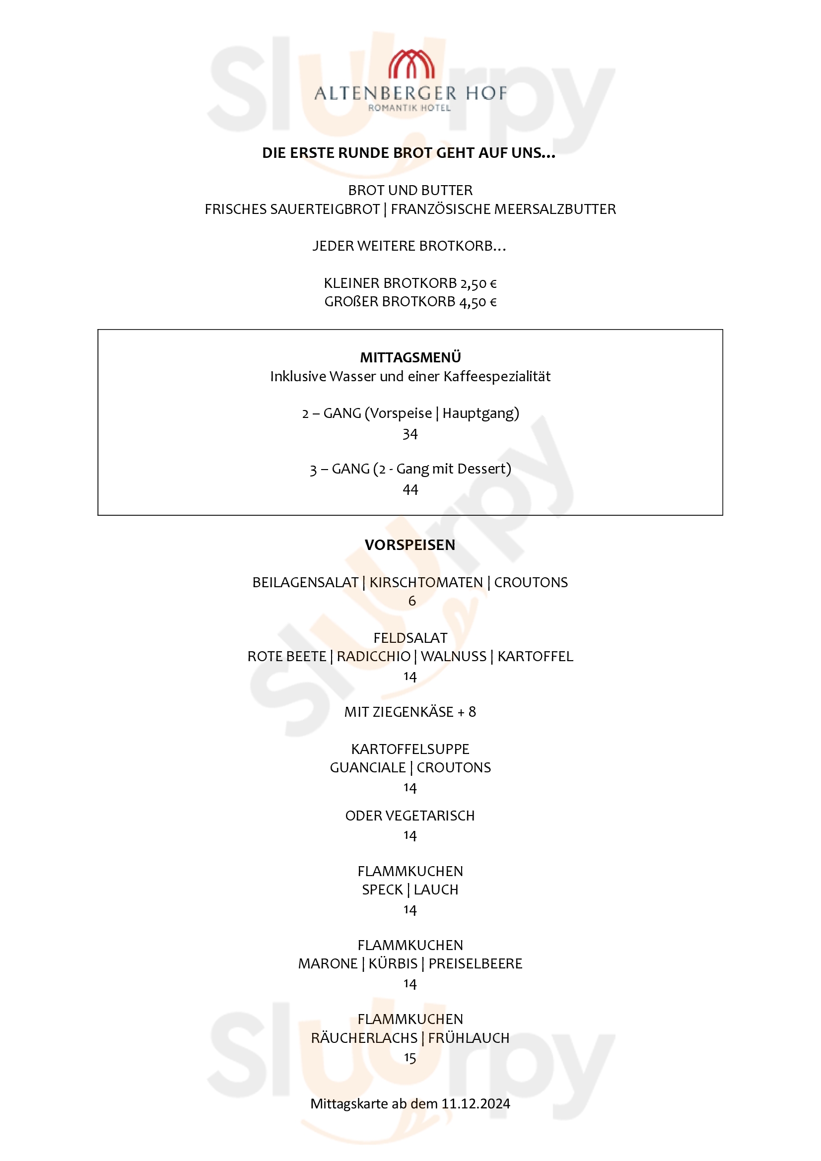 Altenberger Hof Odenthal Menu - 1