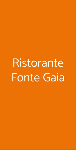 Ristorante Fonte Gaia, Siena