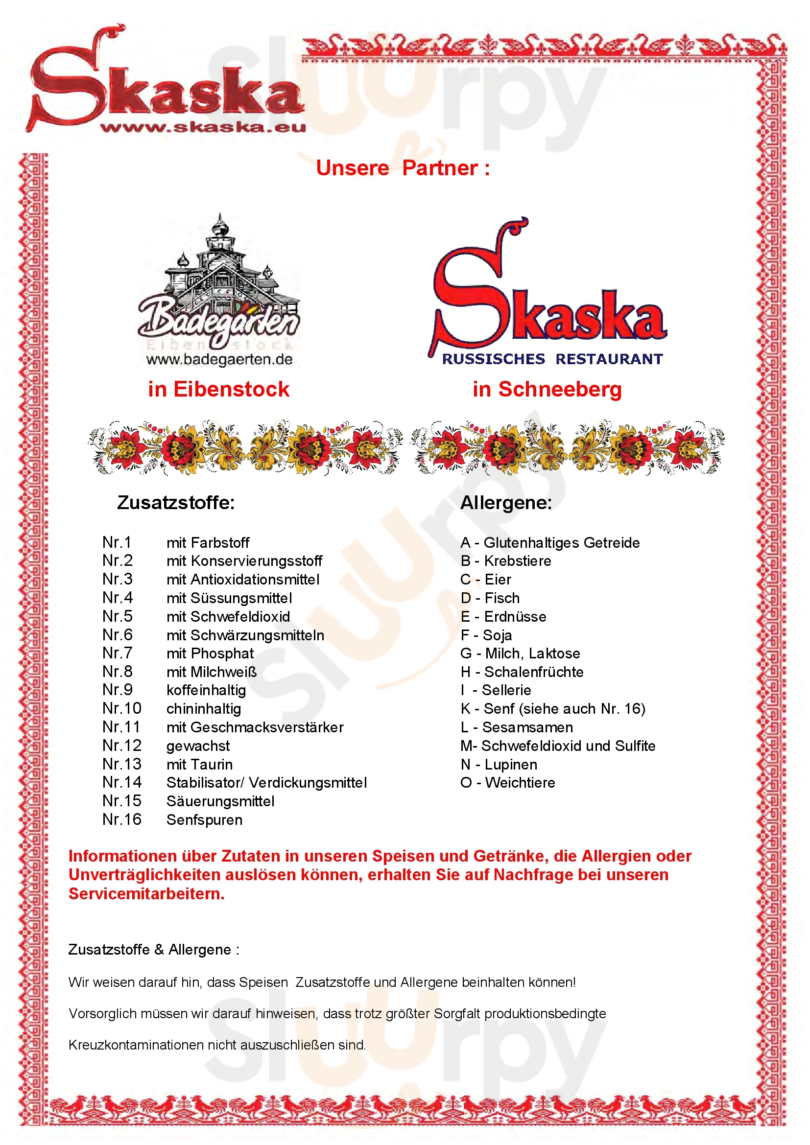 Skaska Schneeberg Menu - 1