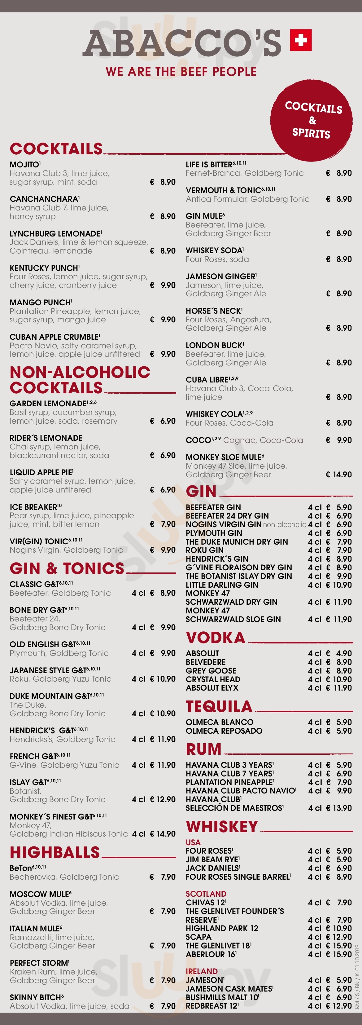 Abacco's Steakhouse Korntal-Münchingen Menu - 1