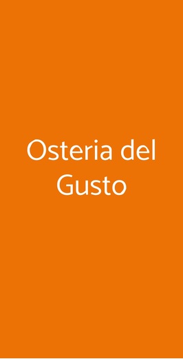 Osteria Del Gusto, Siena