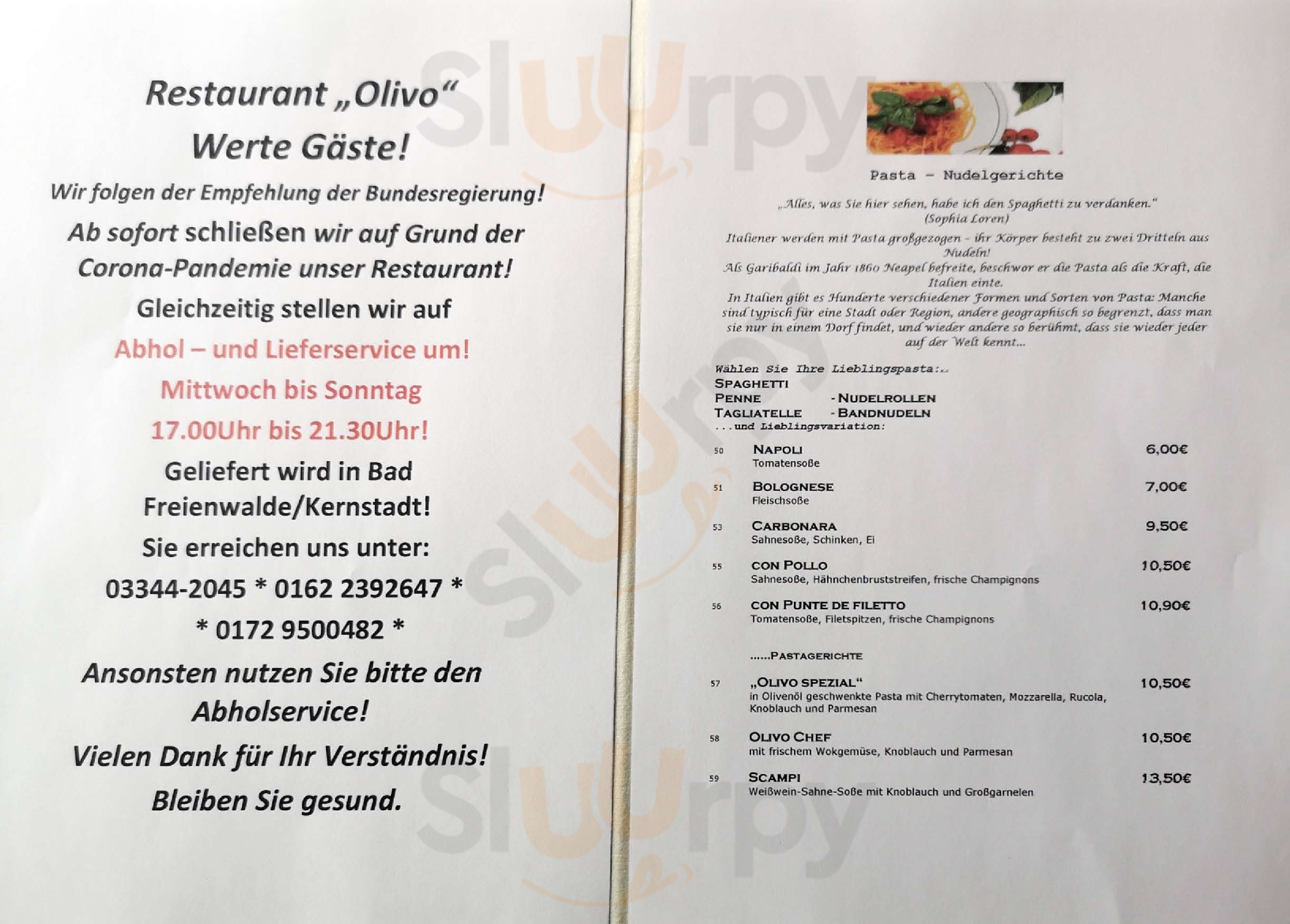 Cafe Olivo Bad Freienwalde Menu - 1