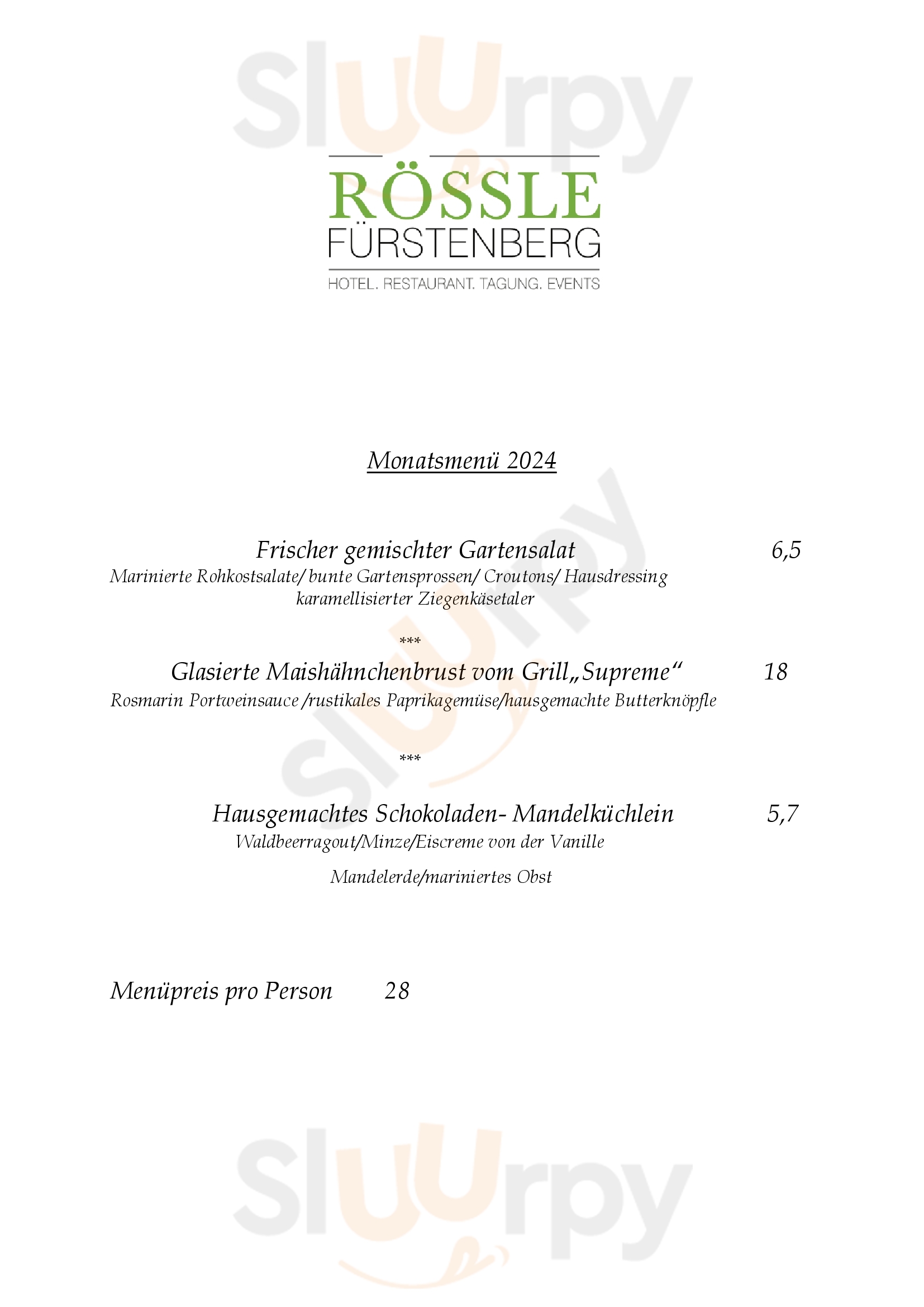 Hotel Zum Rössle Hüfingen Menu - 1