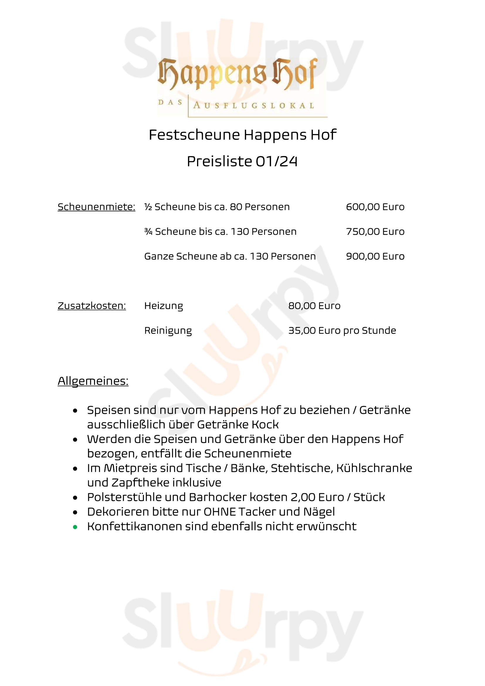 Happens Hof Ochtrup Menu - 1