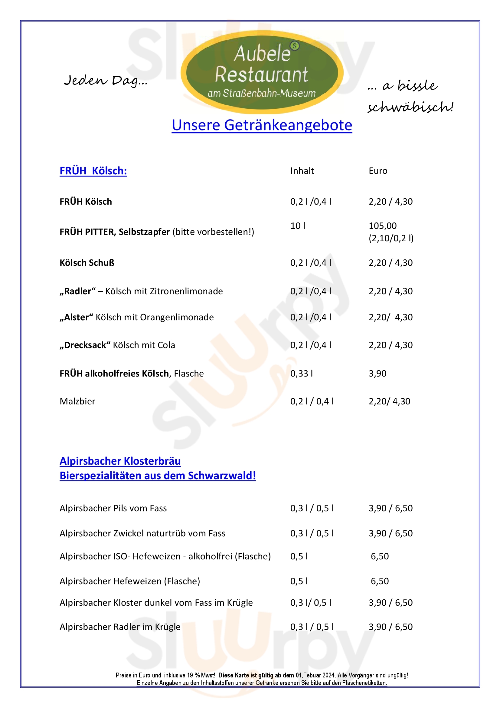 Aubeles  Restaurant Köln Menu - 1