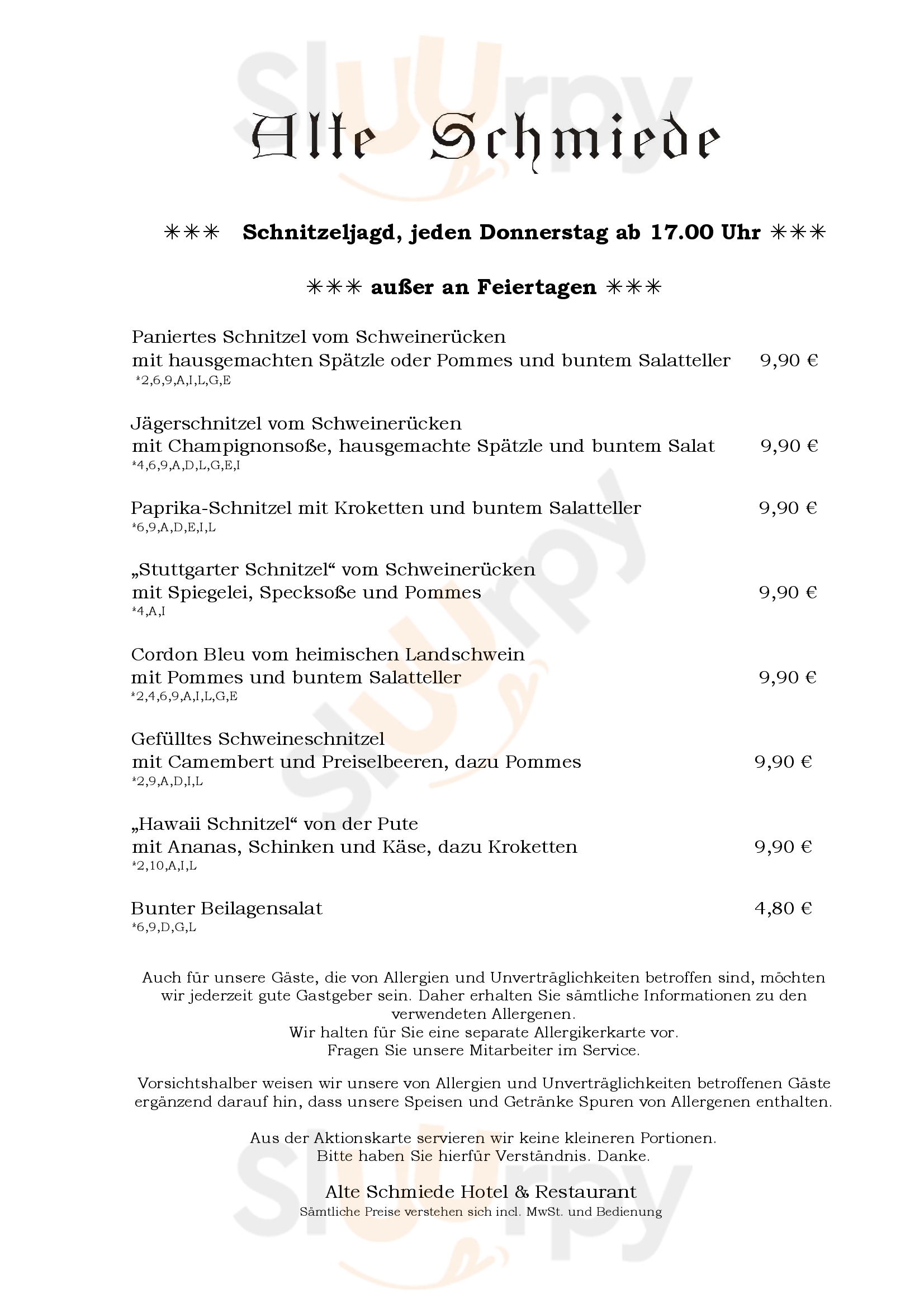 Alte Schmiede Großbottwar Großbottwar Menu - 1