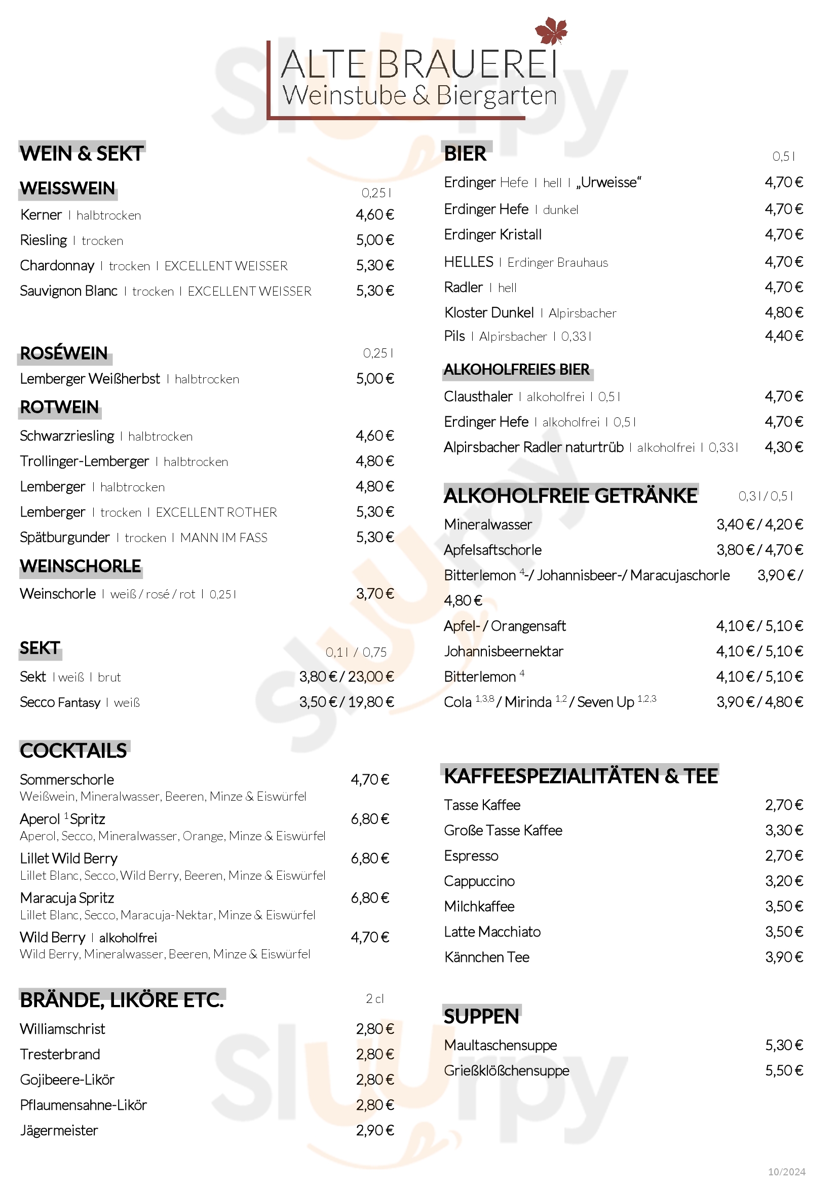 Alte Brauerei Bönnigheim Menu - 1