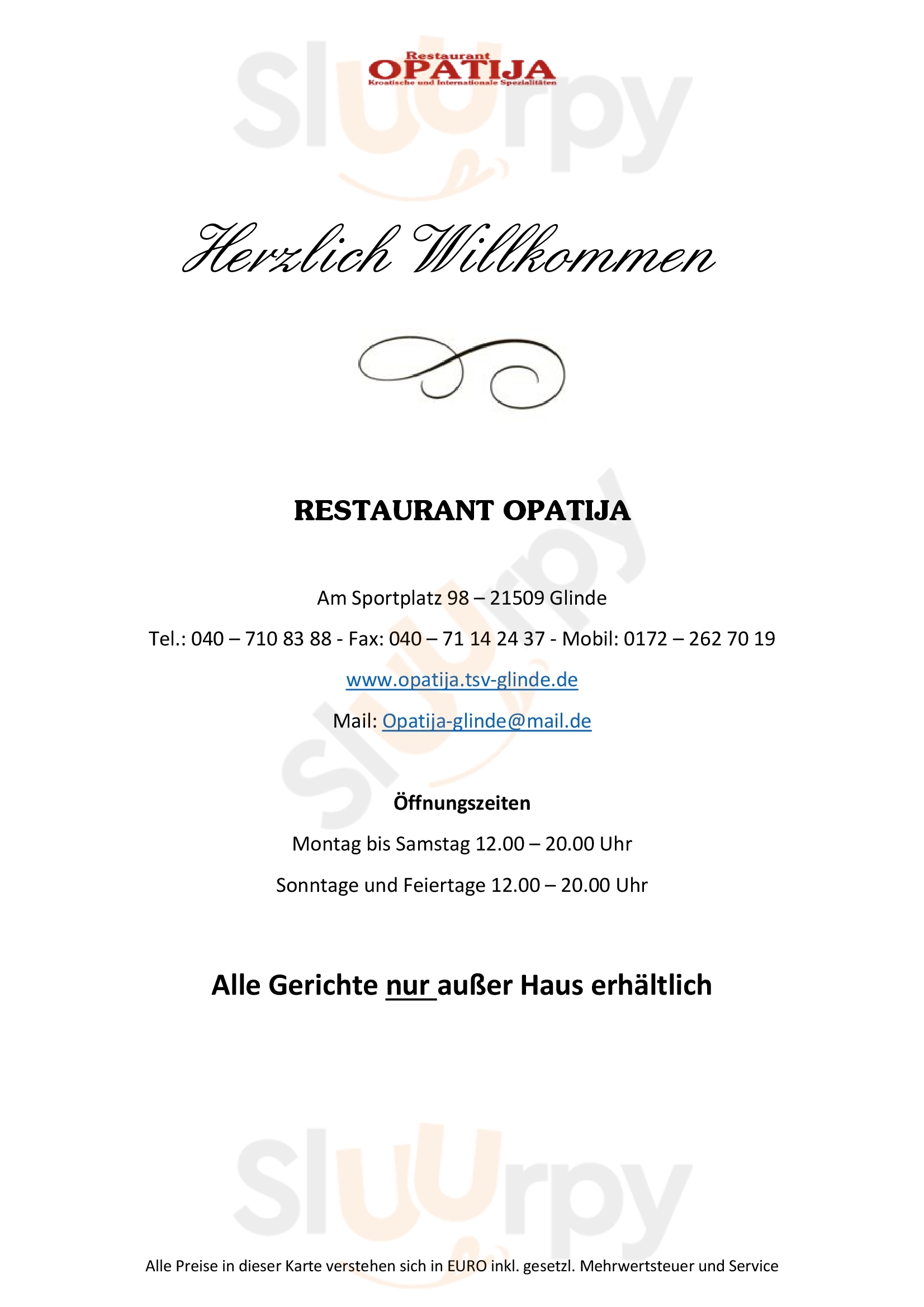 Restaurant Opatija Glinde Menu - 1