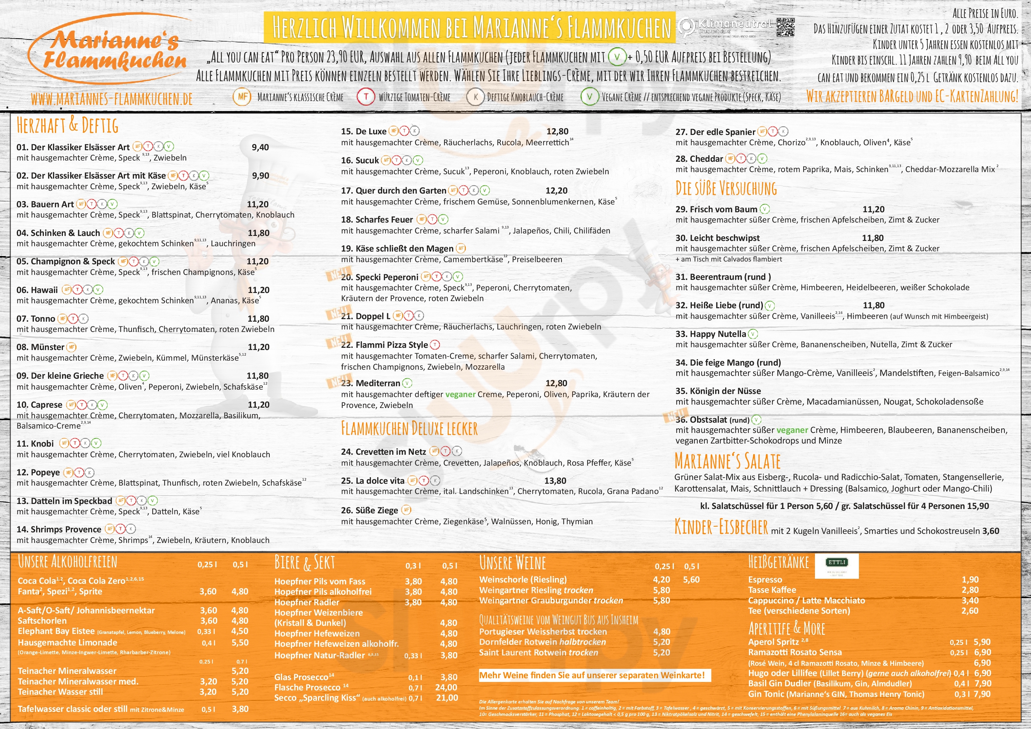 Marianne's Flammkuchen Herxheim Herxheim Menu - 1