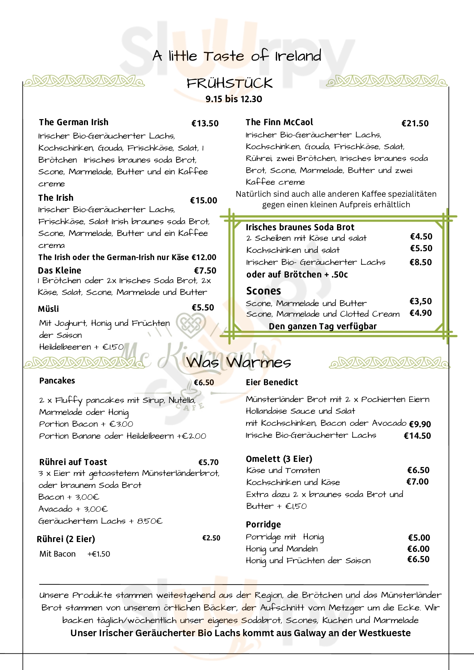 Mckiernan's Irish Cafe Gescher Menu - 1