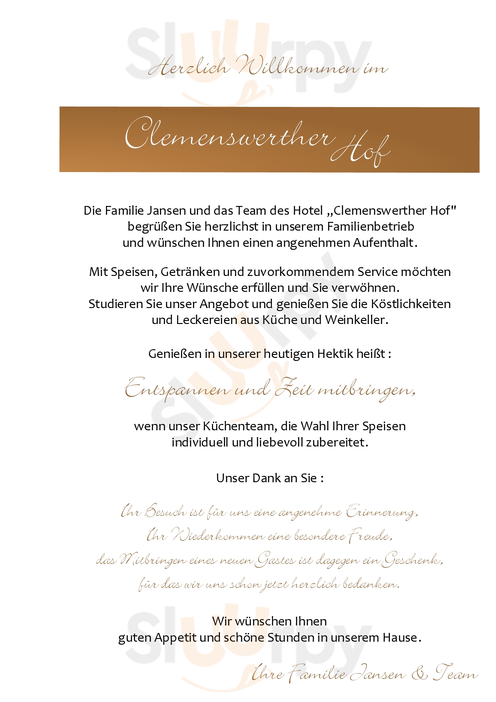 Clemenswerther Hof Sögel Menu - 1