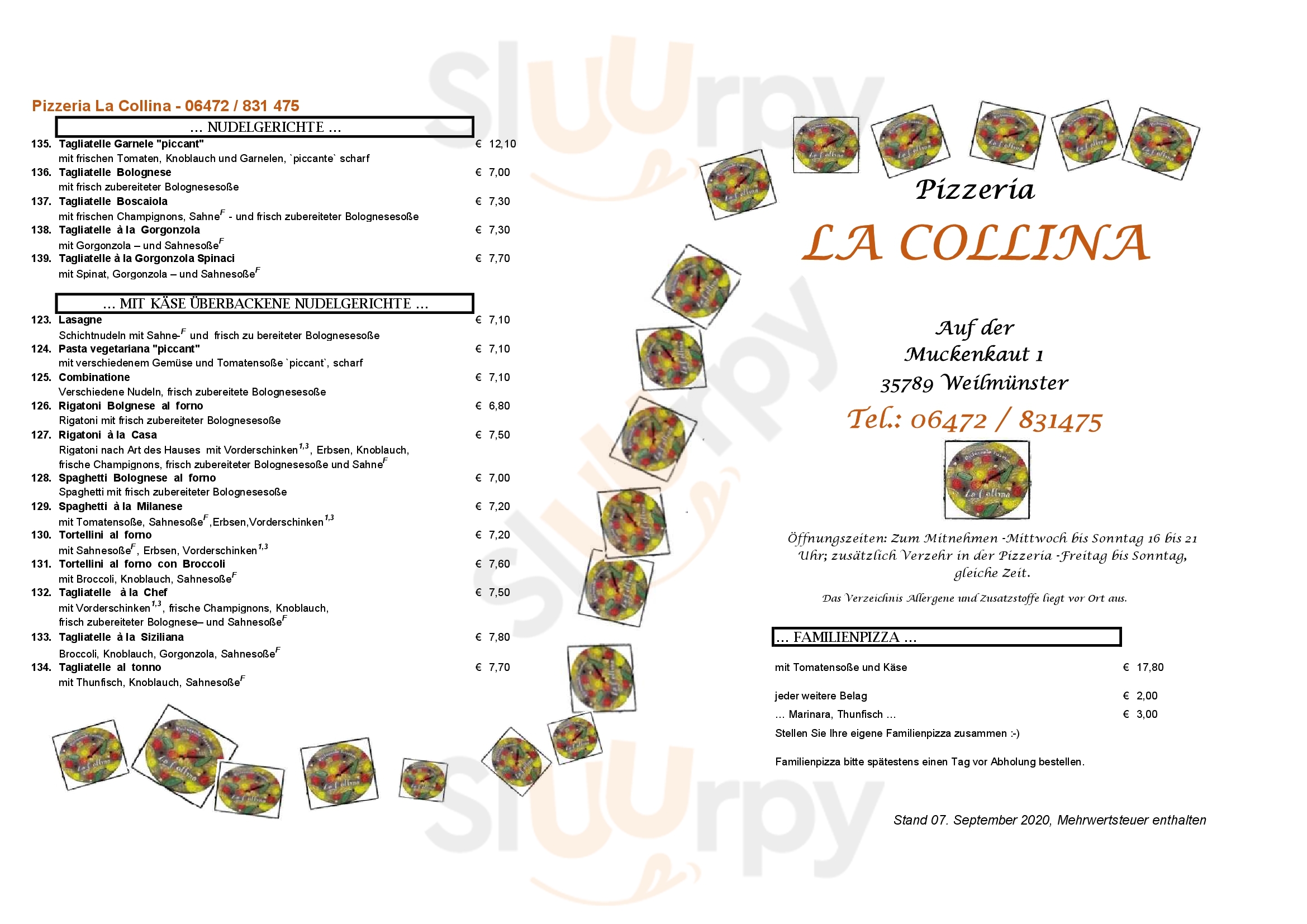 Pizzeria La Collina Weilmünster Menu - 1