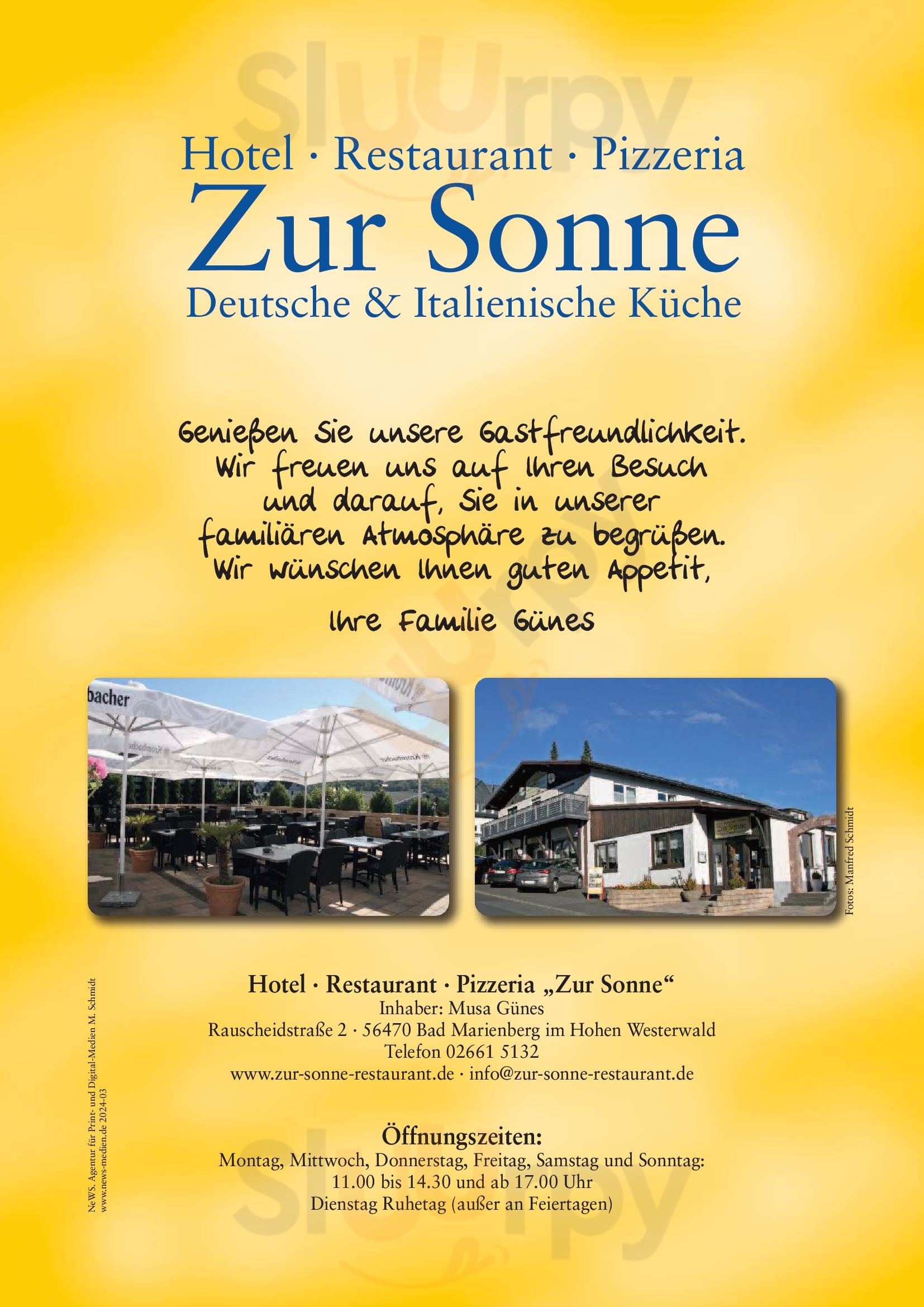 Restaurant Pizzeria Zur Sonne Bad Marienberg Menu - 1