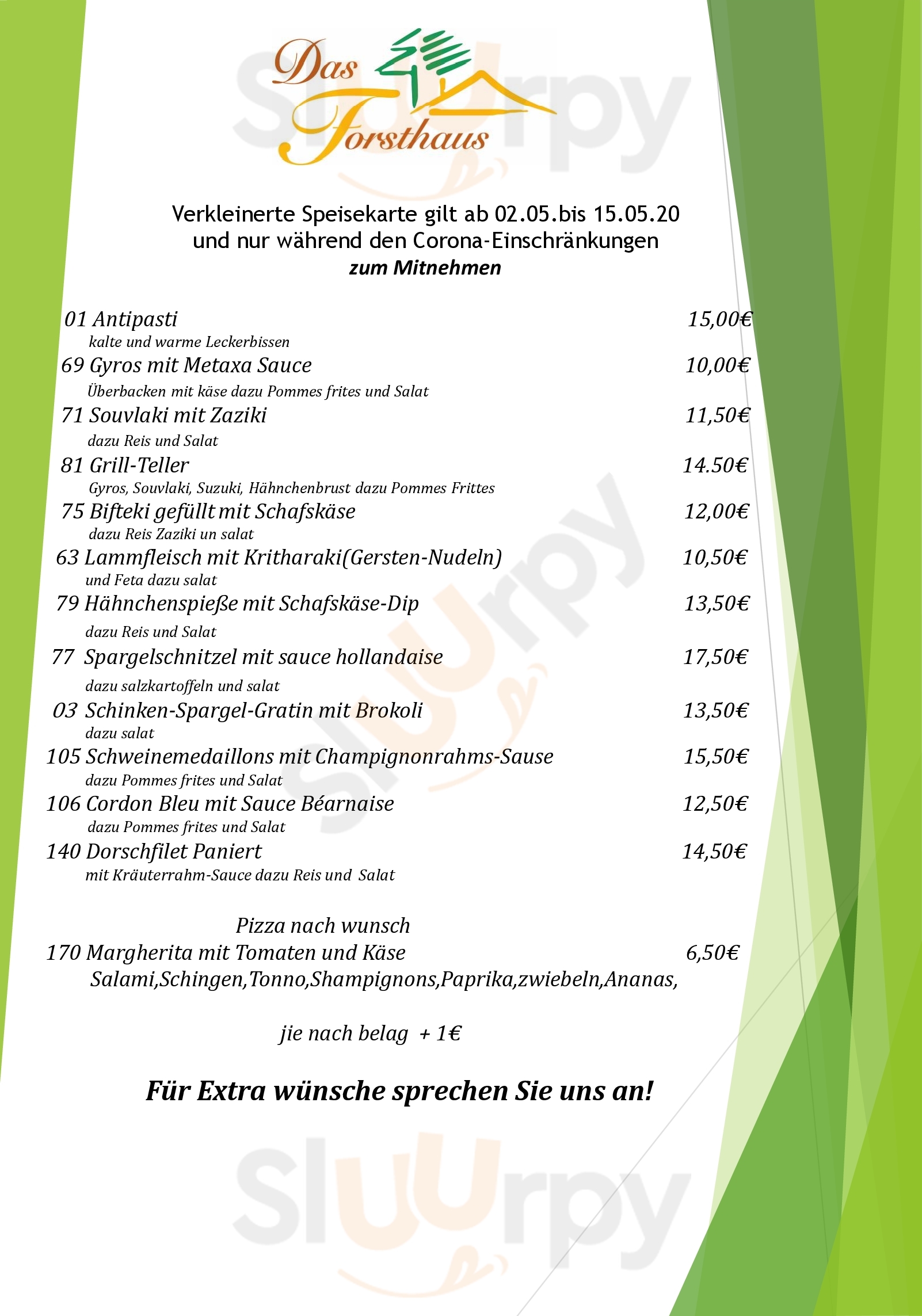 Das Forsthaus Bückeburg Bückeburg Menu - 1