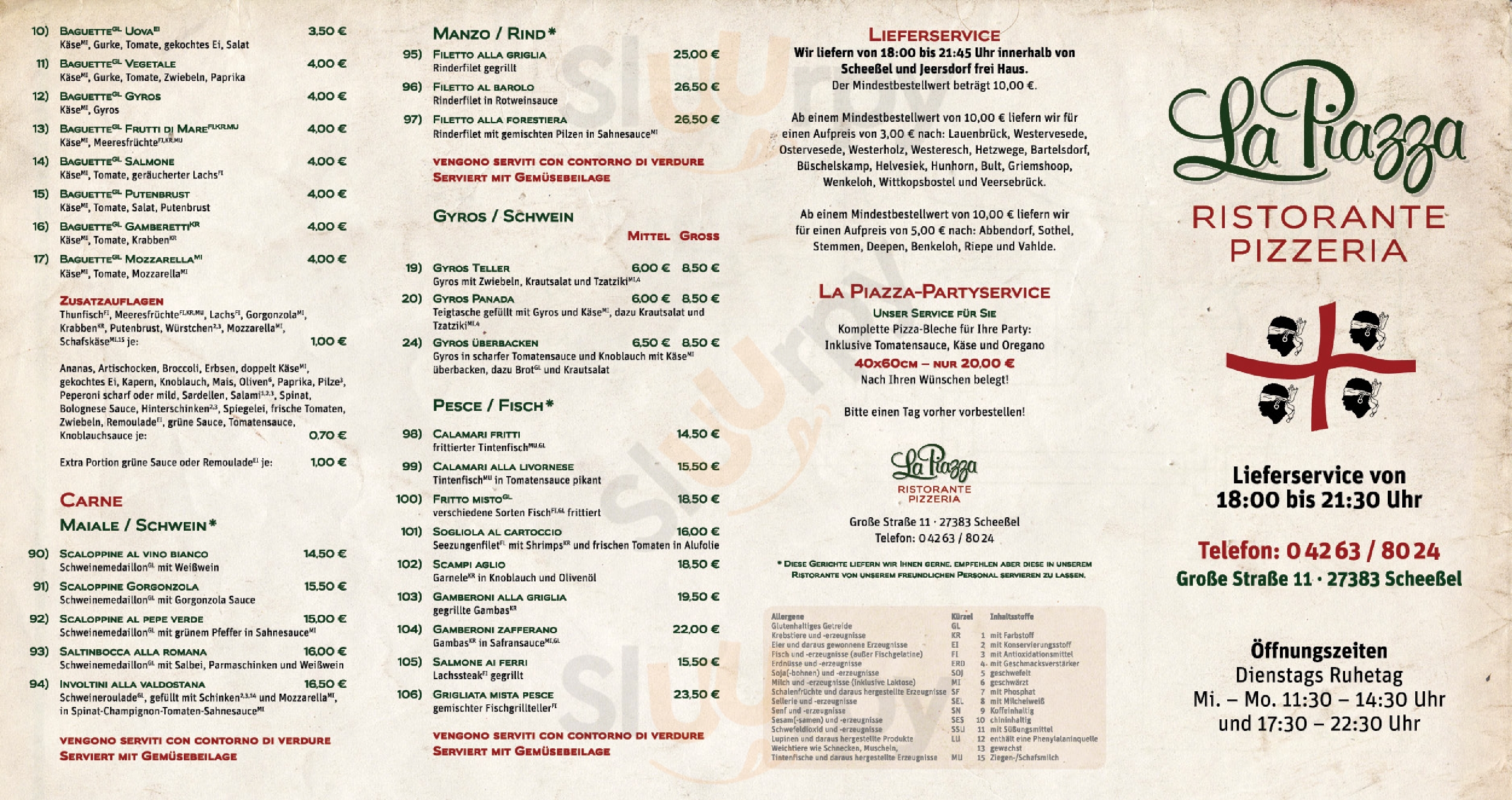 La Piazza Ristorante Pizzeria Scheeßel Menu - 1