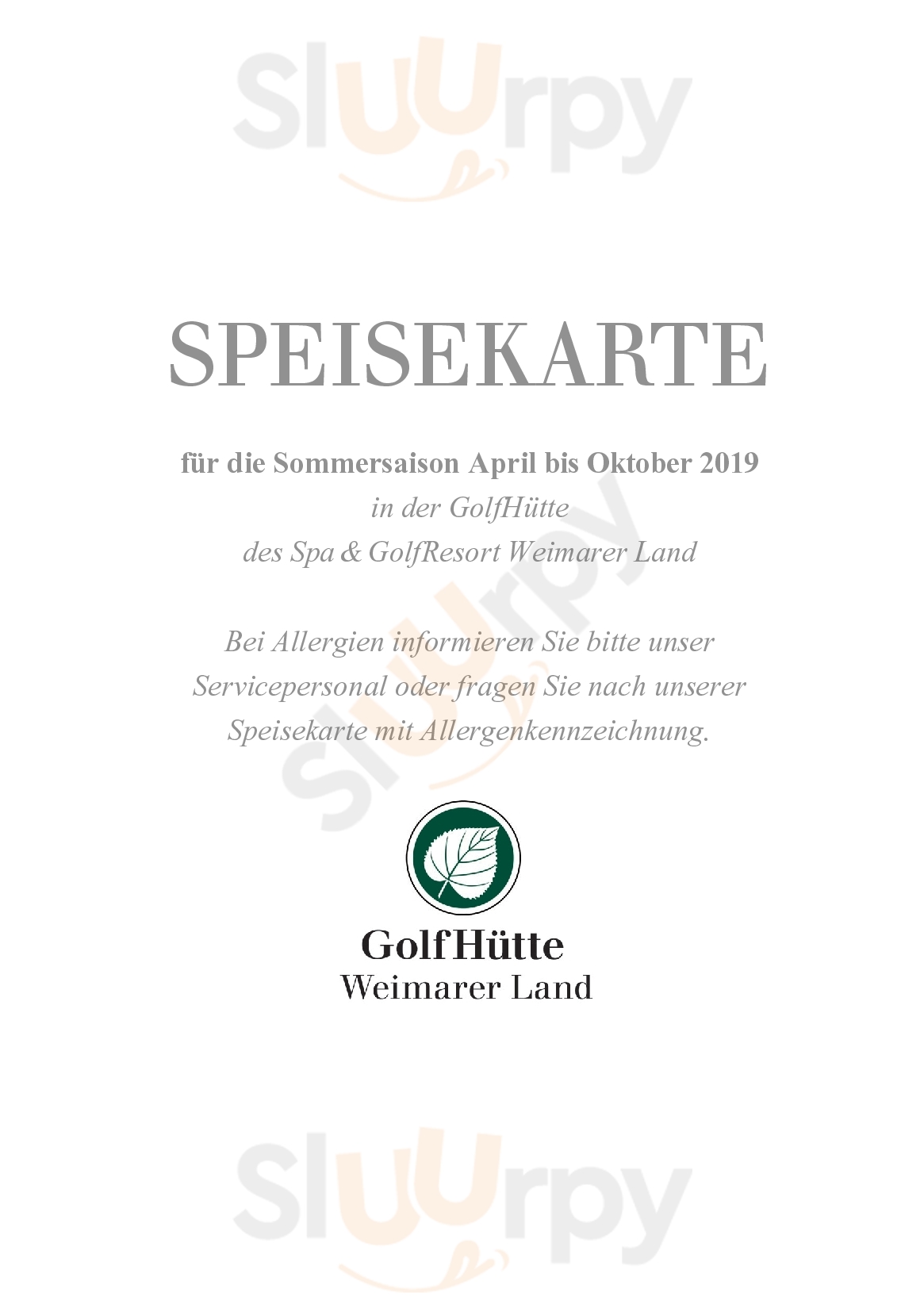 Restaurant Golfhuette Im Spa & Golfresort Weimarer Land Blankenhain Menu - 1