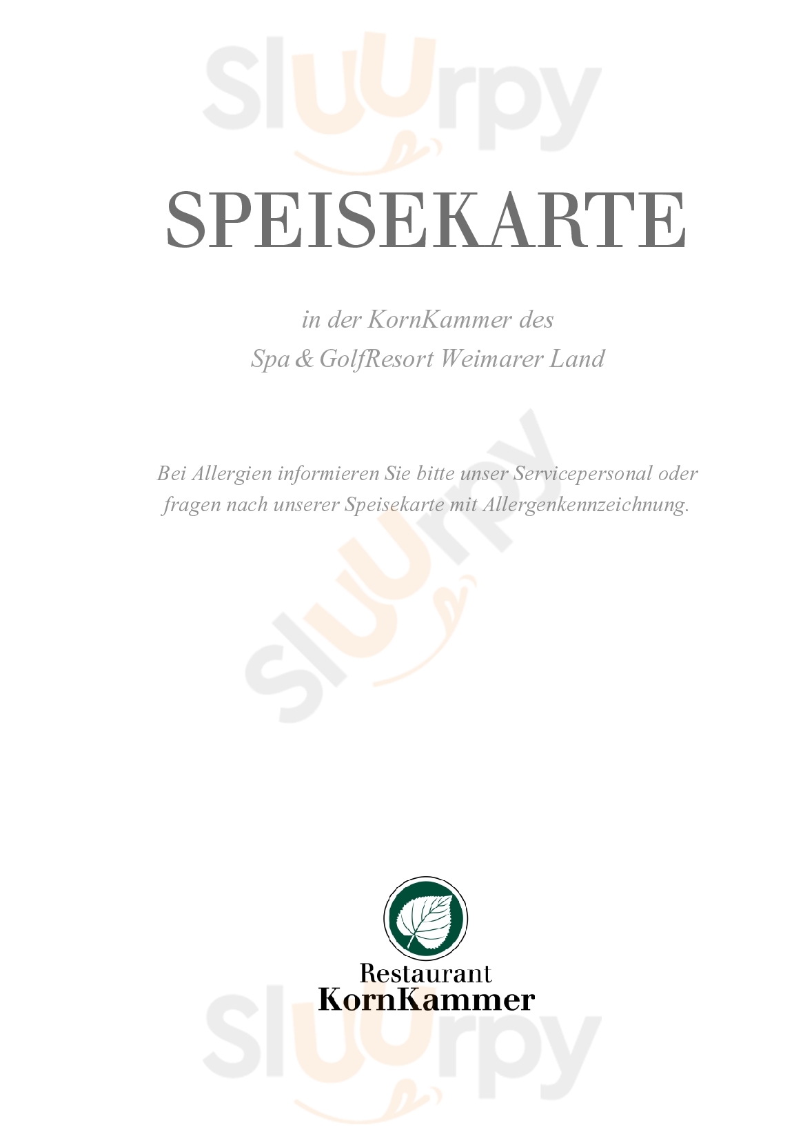 Restaurant Kornkammer In The Spa & Golfresort Weimarer Land Blankenhain Menu - 1