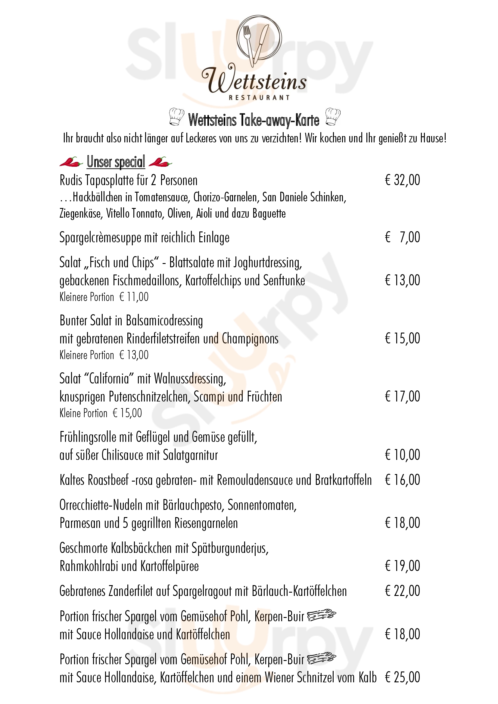Wettsteins Restaurant Langerwehe Menu - 1