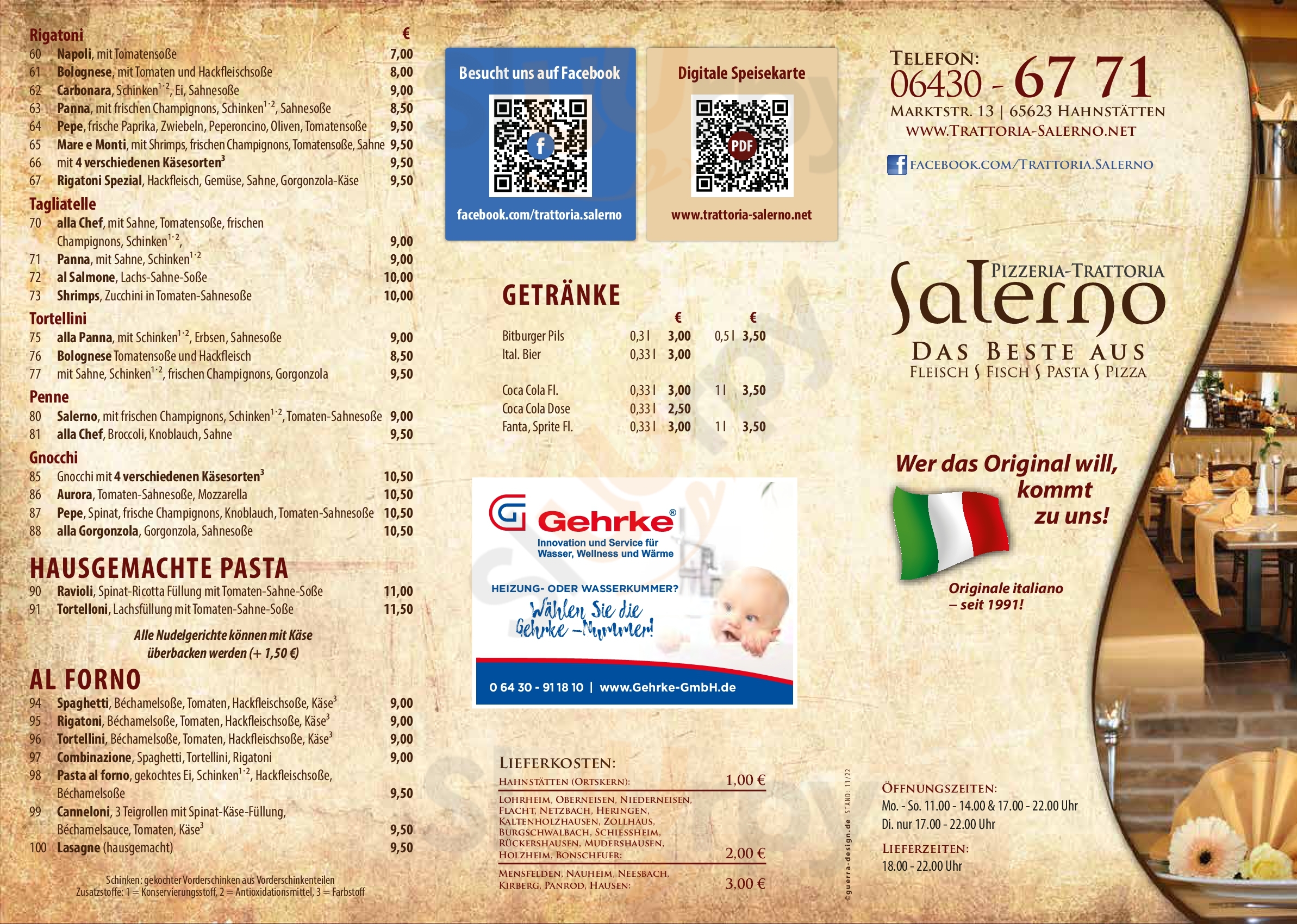 Pizzeria Salerno To Go Hahnstätten Menu - 1