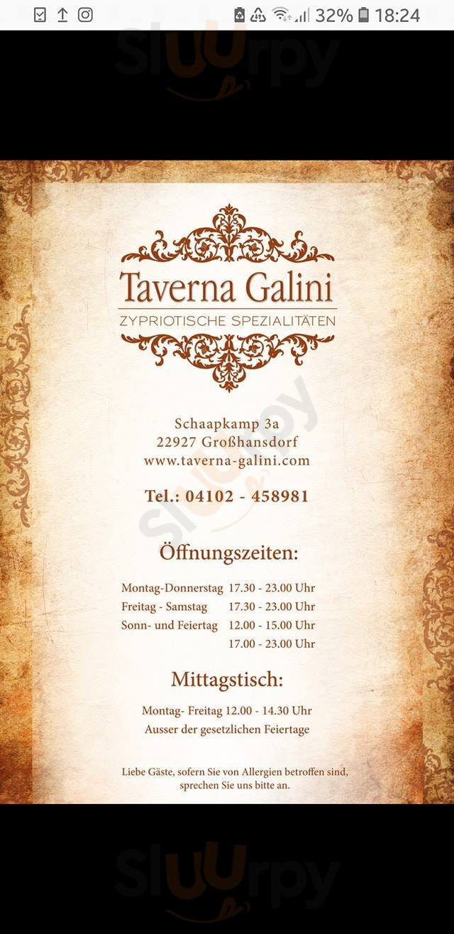 Taverne Galini Großhansdorf Menu - 1