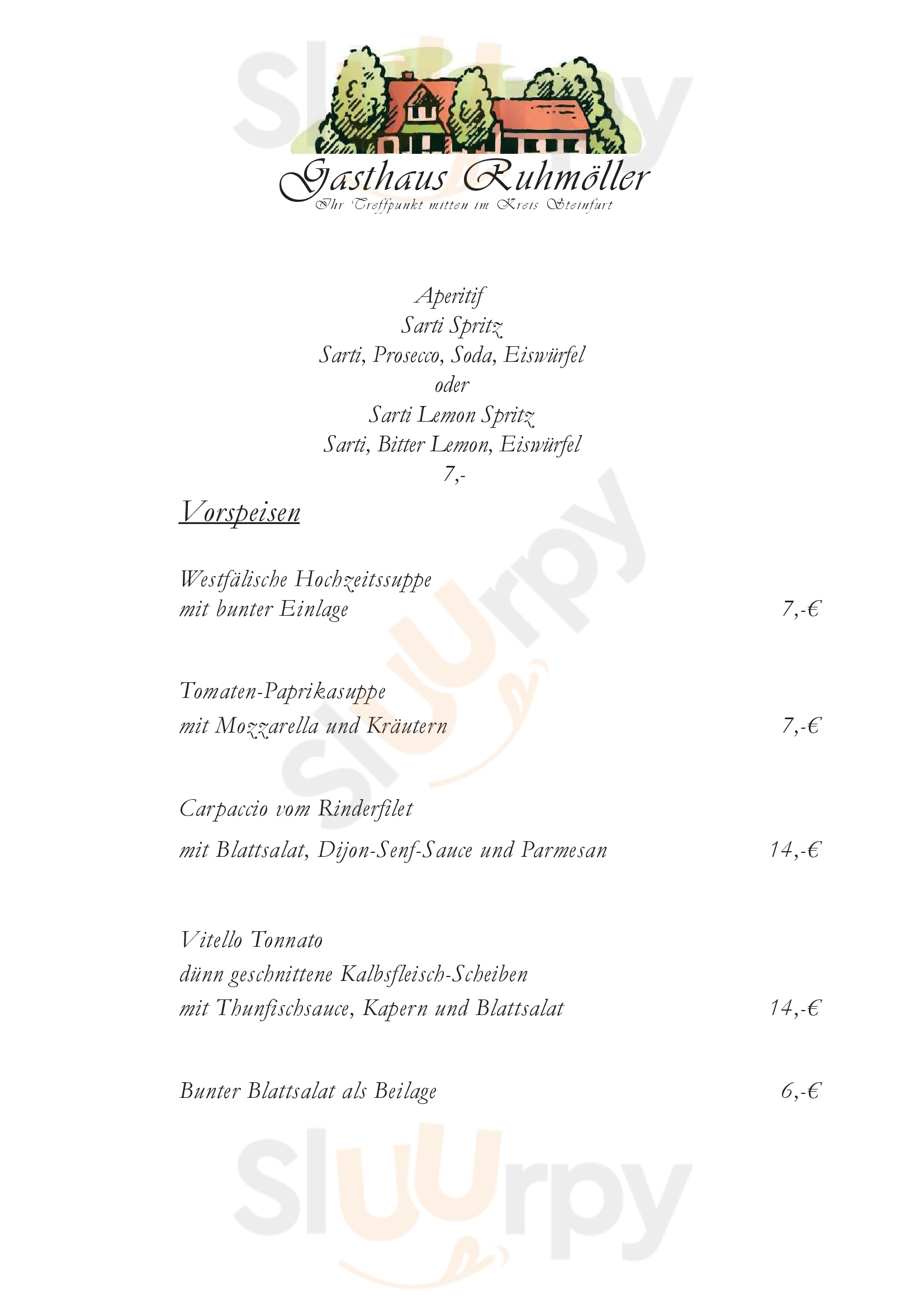 Gasthaus Ruhmöller Saerbeck Menu - 1