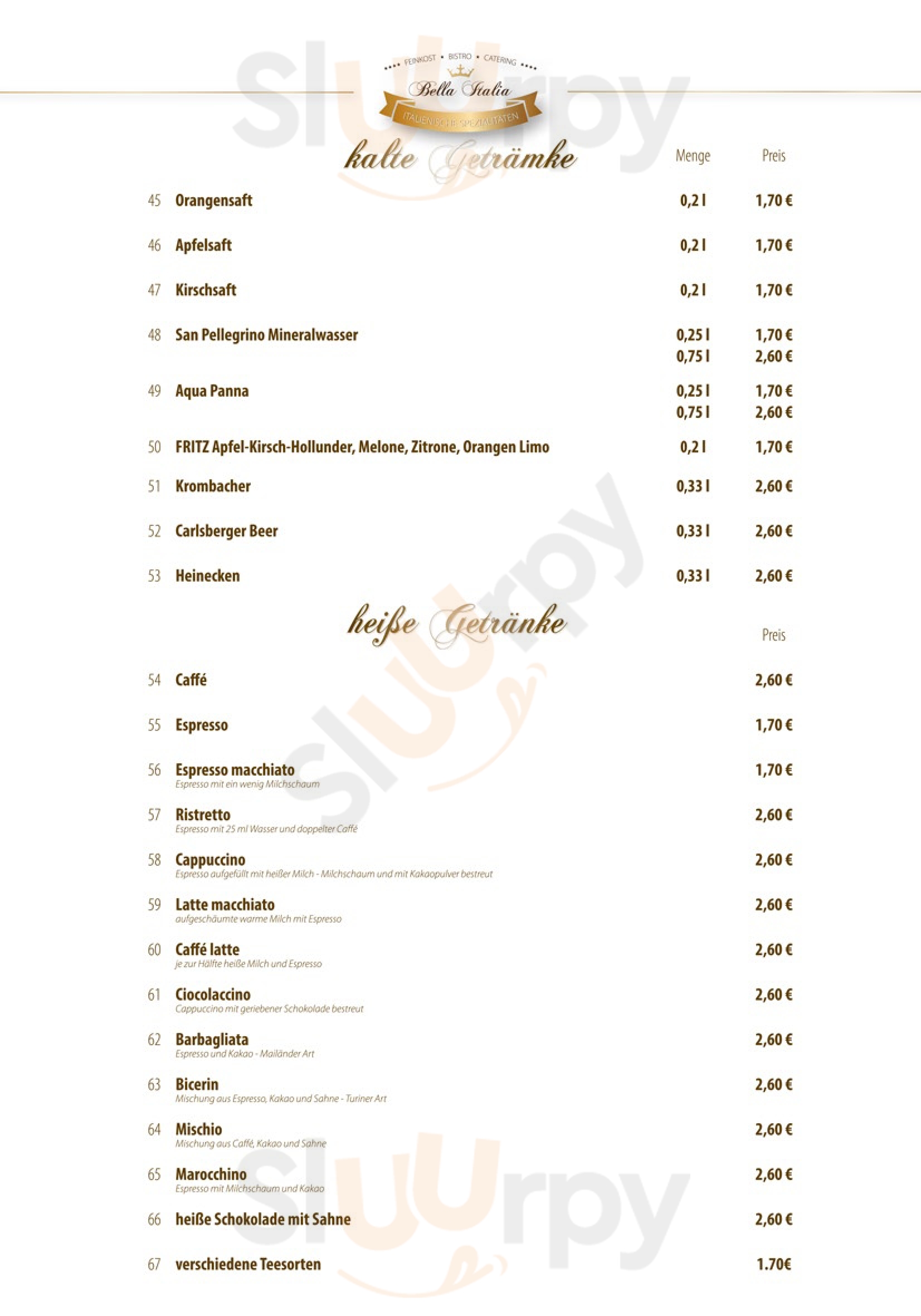 Bella Italia Zarrentin Menu - 1