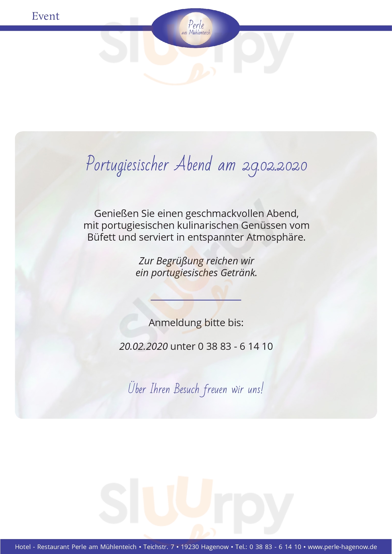 Perle Am Muhlenteich Hagenow Menu - 1