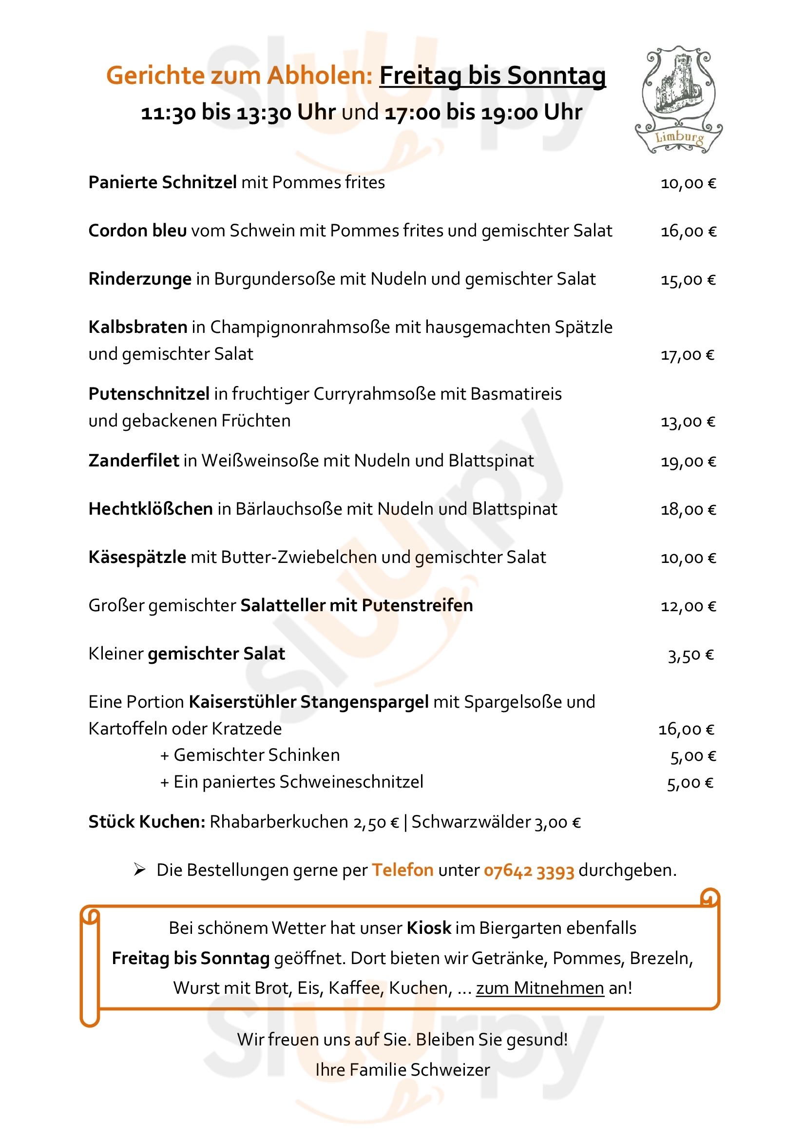 Gasthaus Zur Limburg Sasbach am Kaiserstuhl Menu - 1