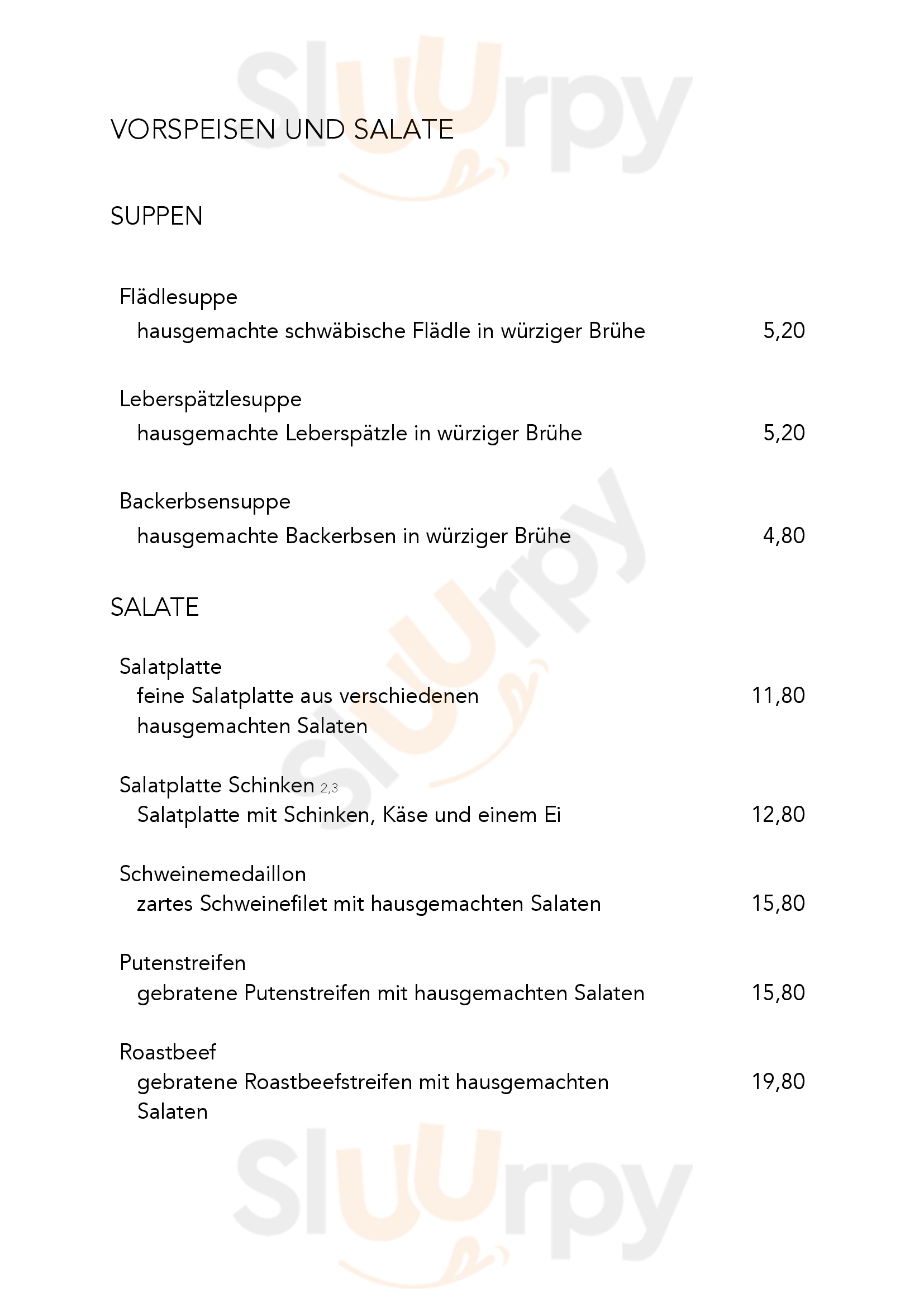 Landgasthof Zum Adler Maselheim Menu - 1