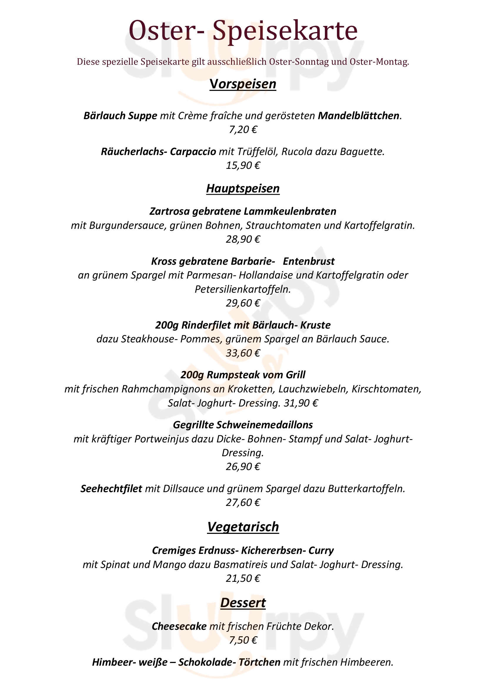 Hedys Rathausstuben Meudt Menu - 1