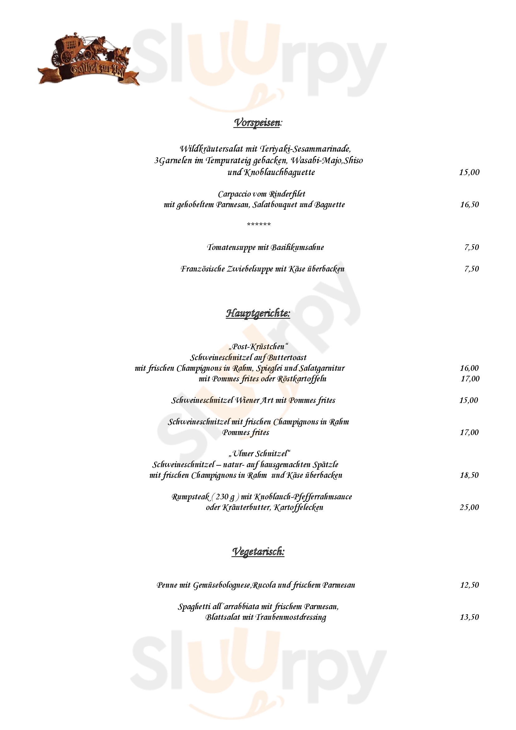 Restaurant Und Wirtsstube Zur Post Neuastenberg Menu - 1