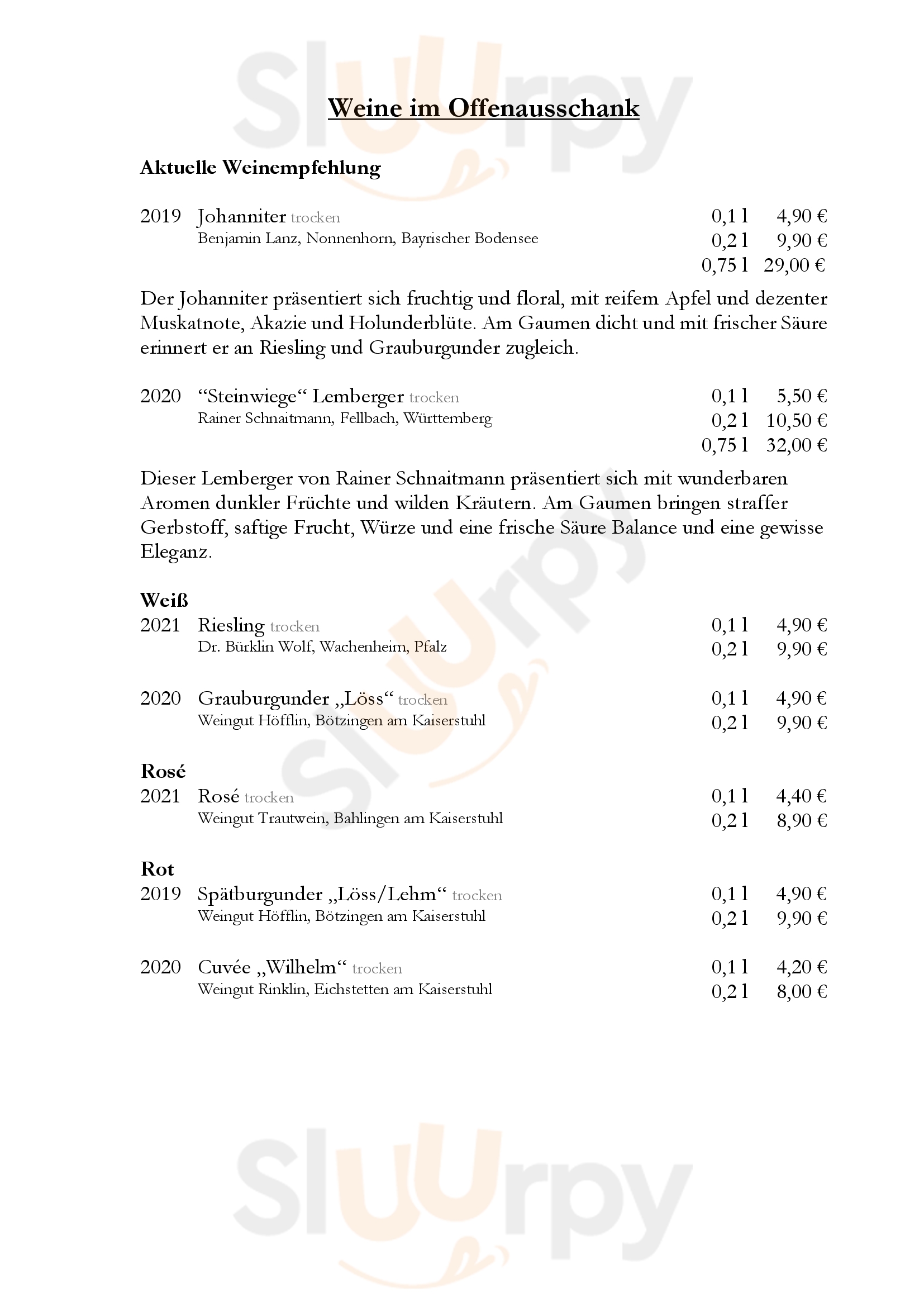 Gasthof Adler Tennenbronn Menu - 1