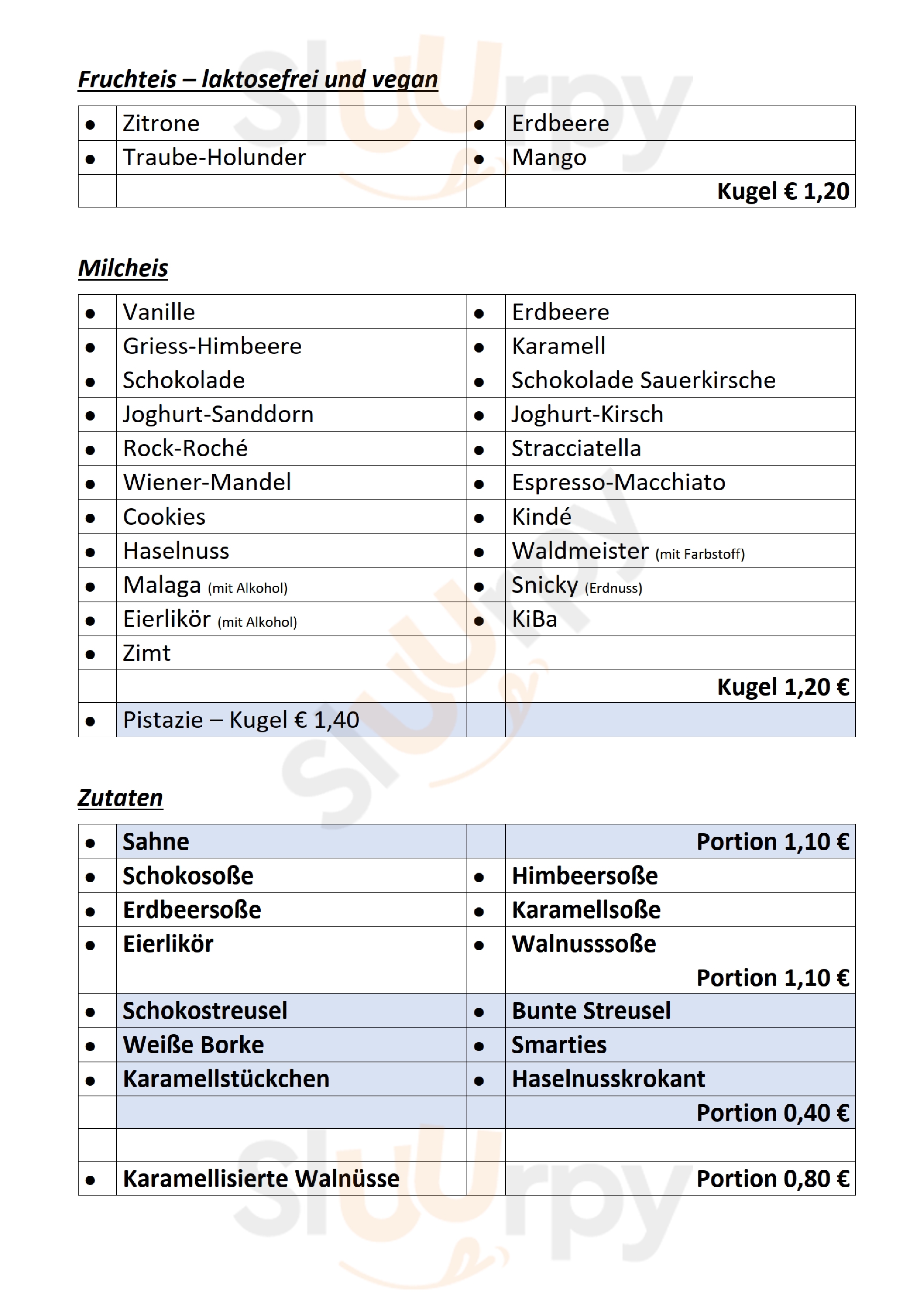 Zum Kachelöfchen Heist Menu - 1