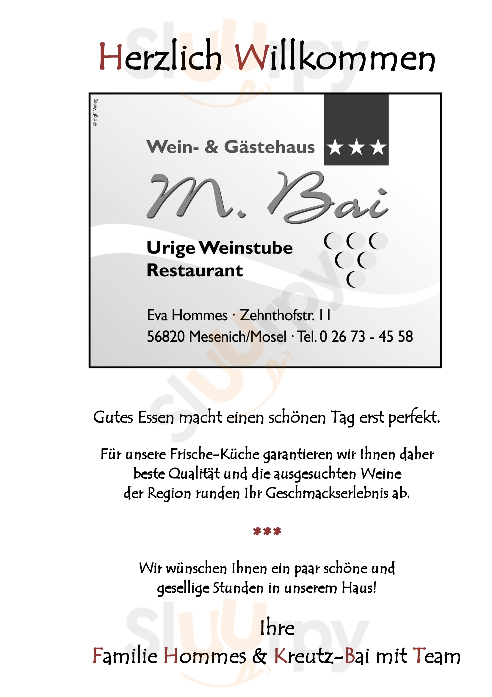 Wein- Und Gästehaus M. Bai Mesenich Menu - 1