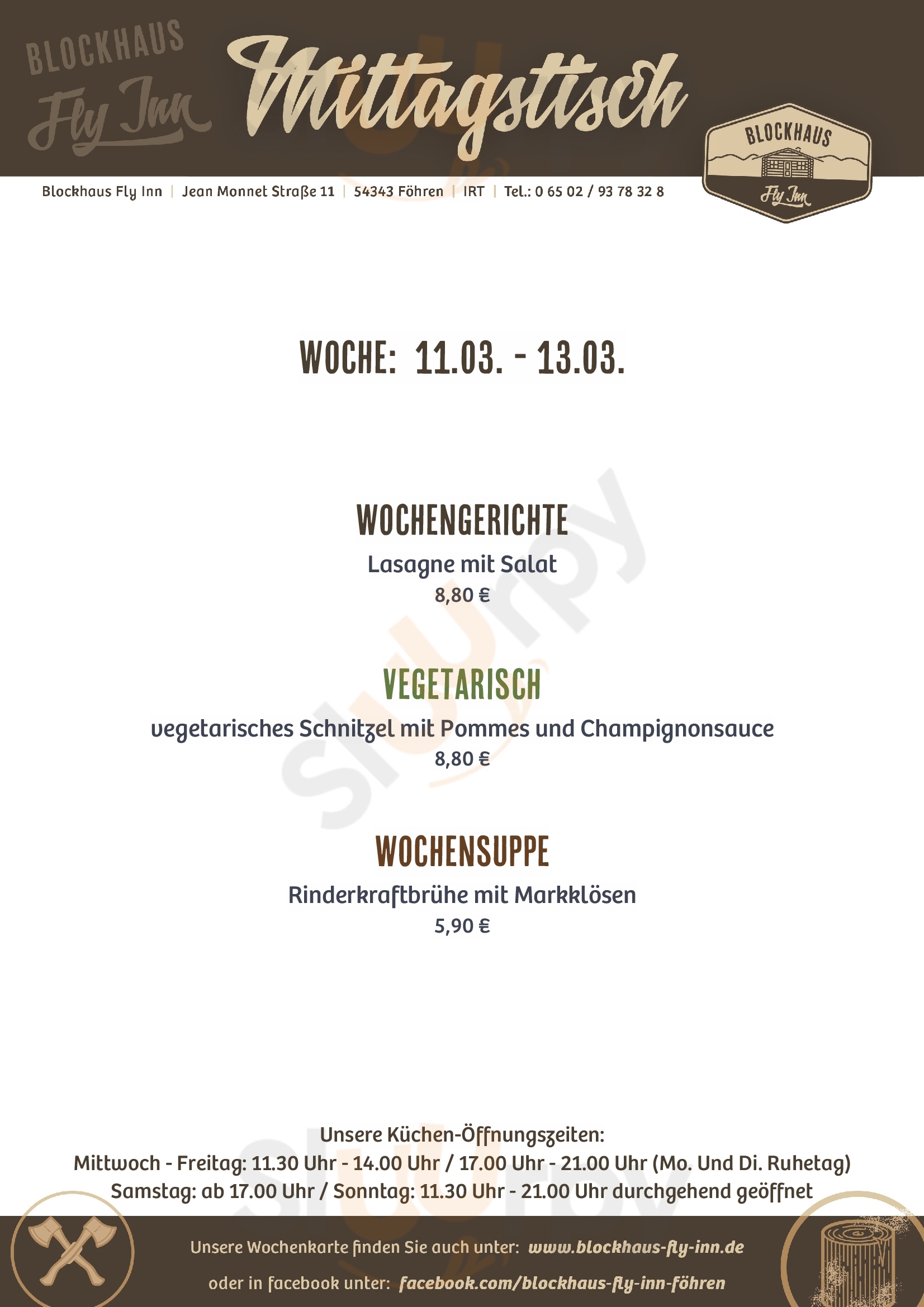 Blockhaus Fly Inn Föhren Menu - 1