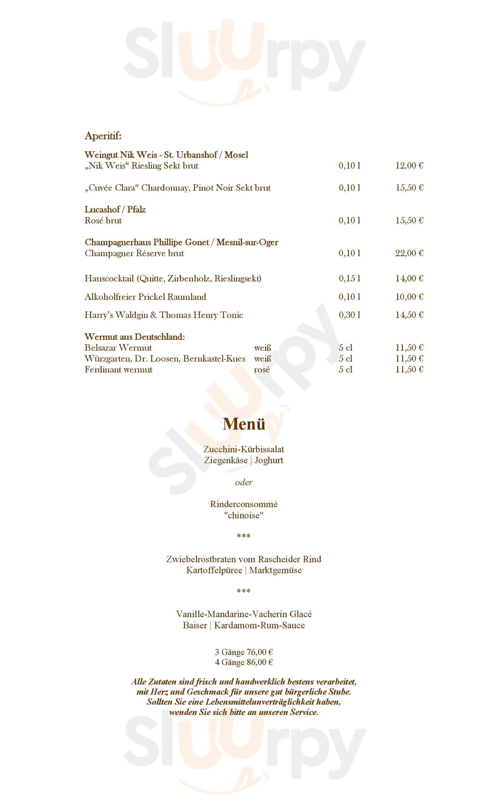 Landgasthaus St. Urban Naurath (Wald) Menu - 1