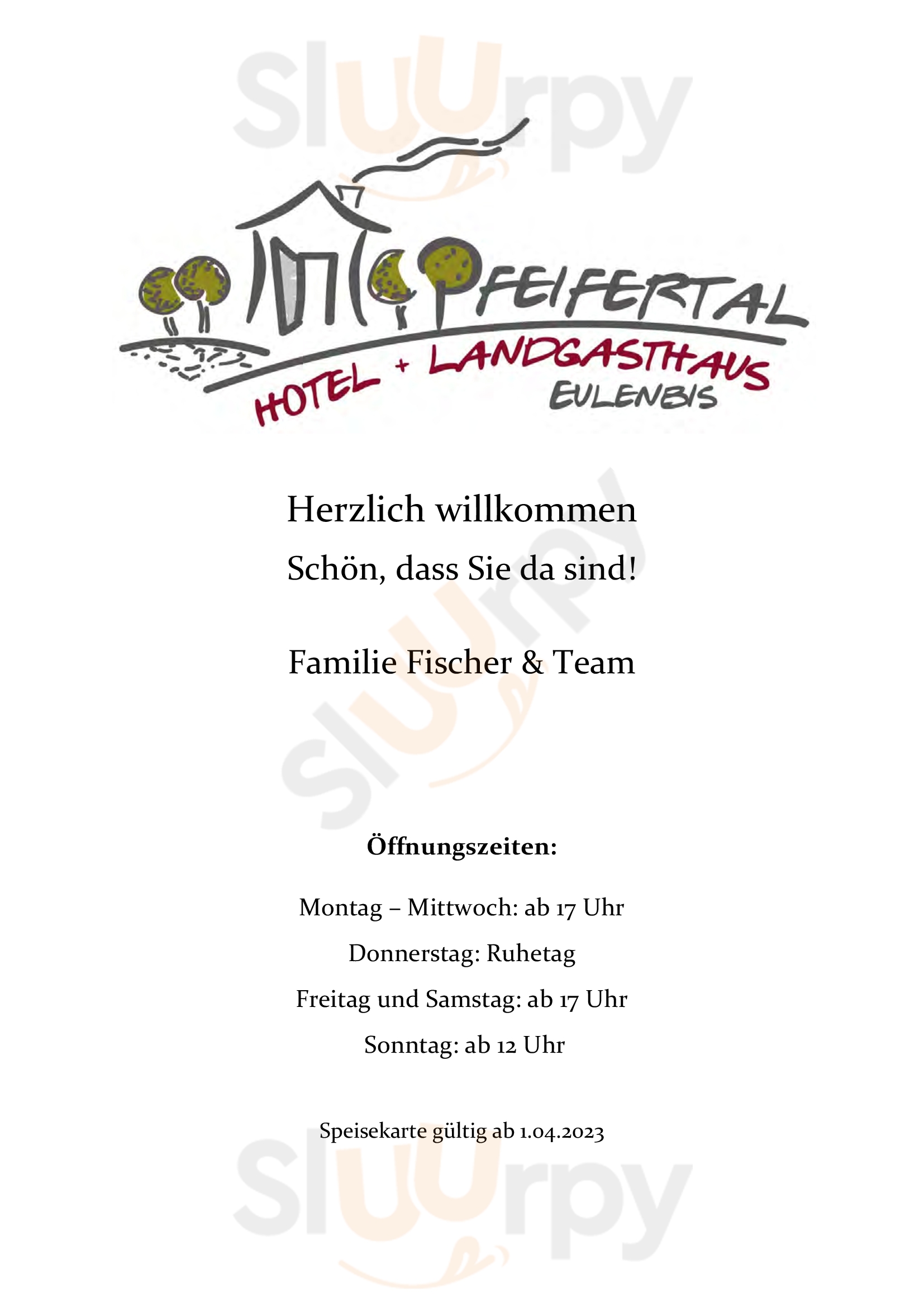 Hotel Und Landgasthaus Pfeifertal Eulenbis Menu - 1