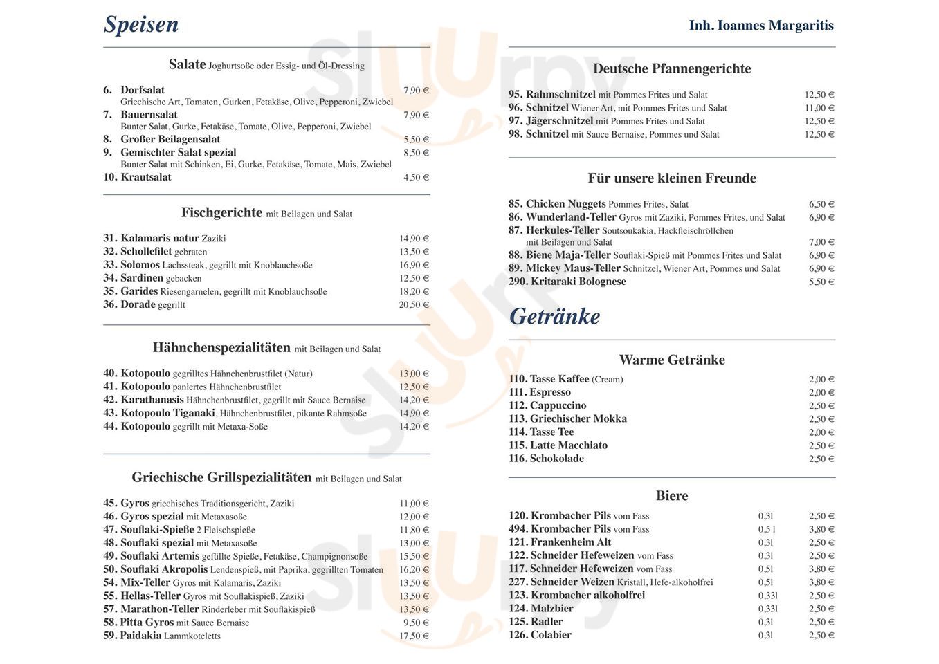 Zum Griechen Kölbingen Menu - 1